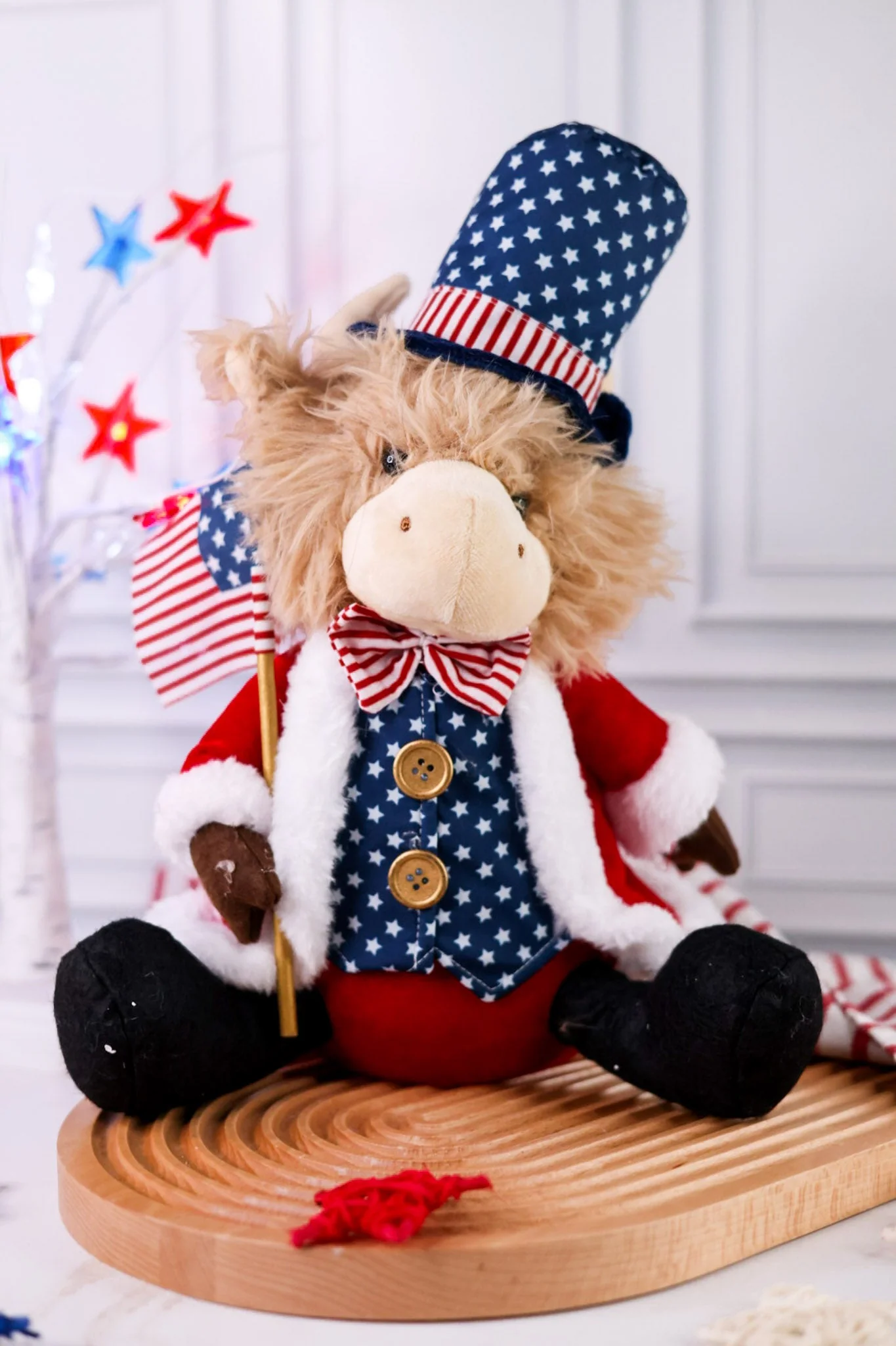 12" Plush Americana Highland Cow (2 Styles) FINAL SALE - Image 2