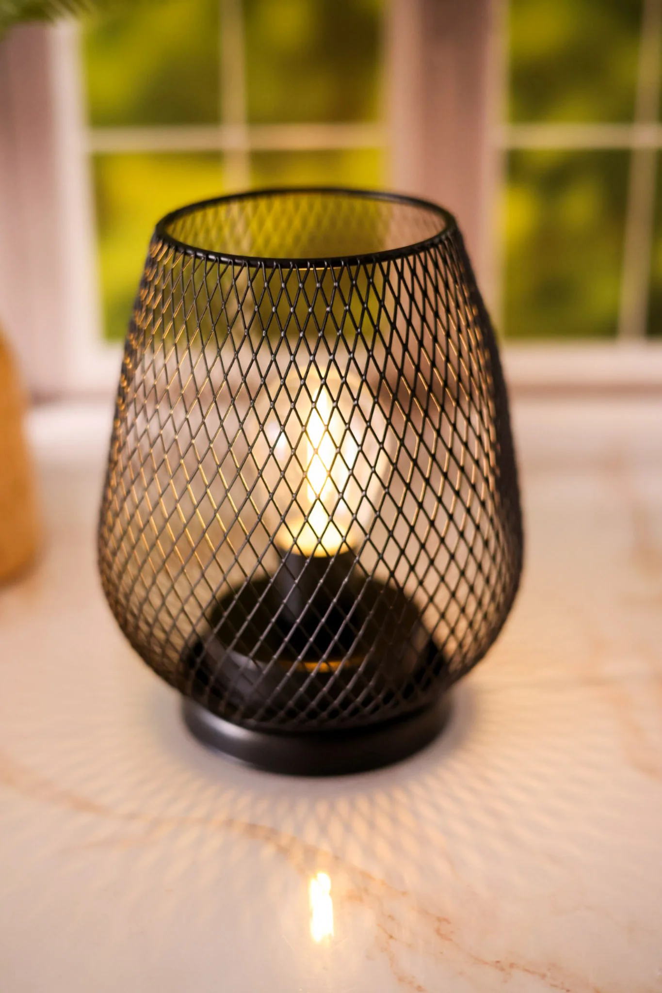 7" Black Metal Wire Lantern - Image 5