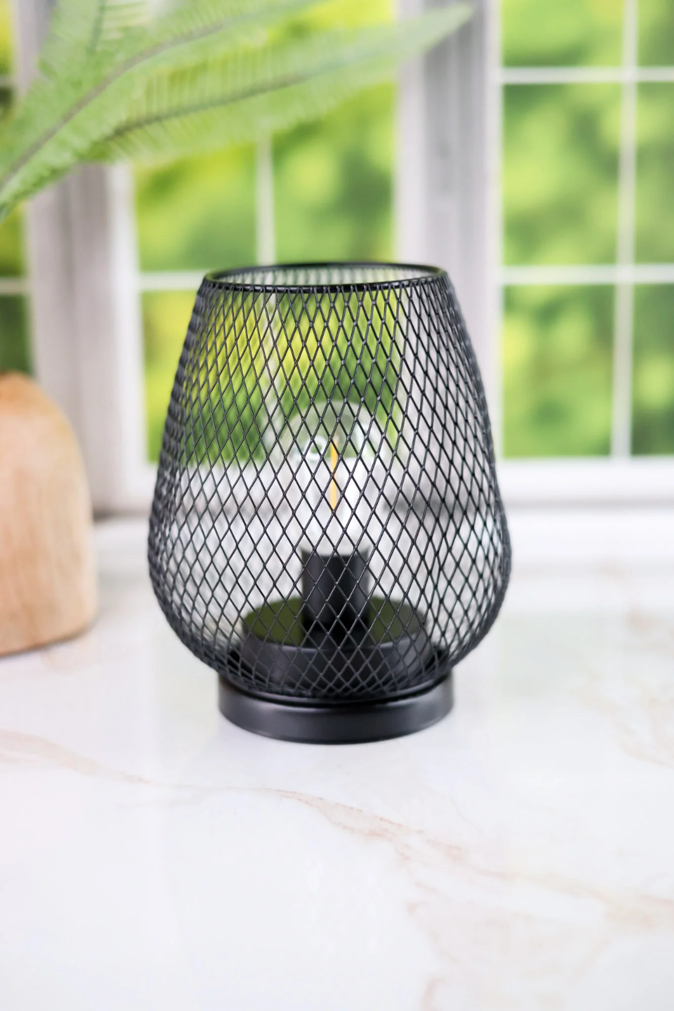 7" Black Metal Wire Lantern - Image 7