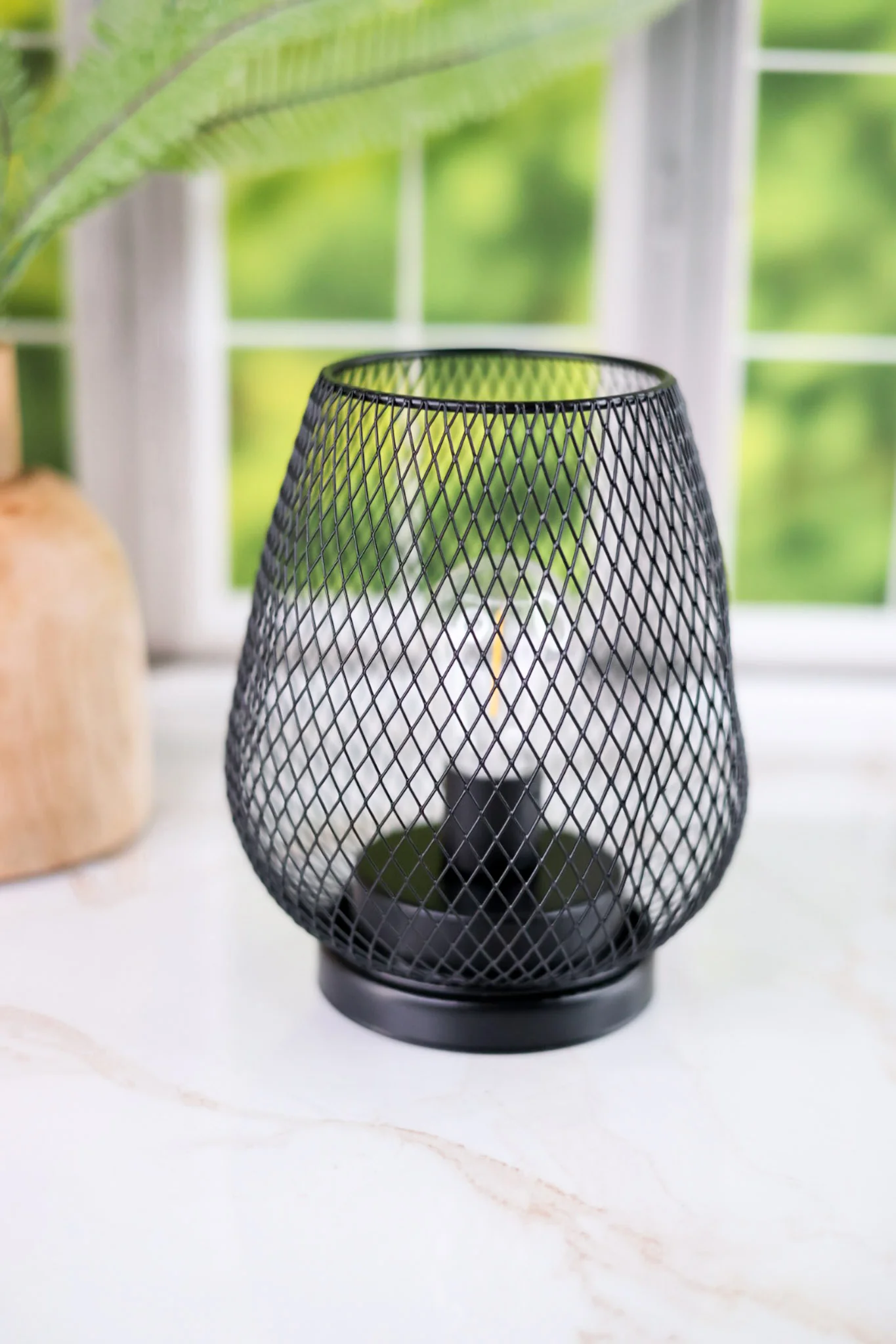 7" Black Metal Wire Lantern - Image 8