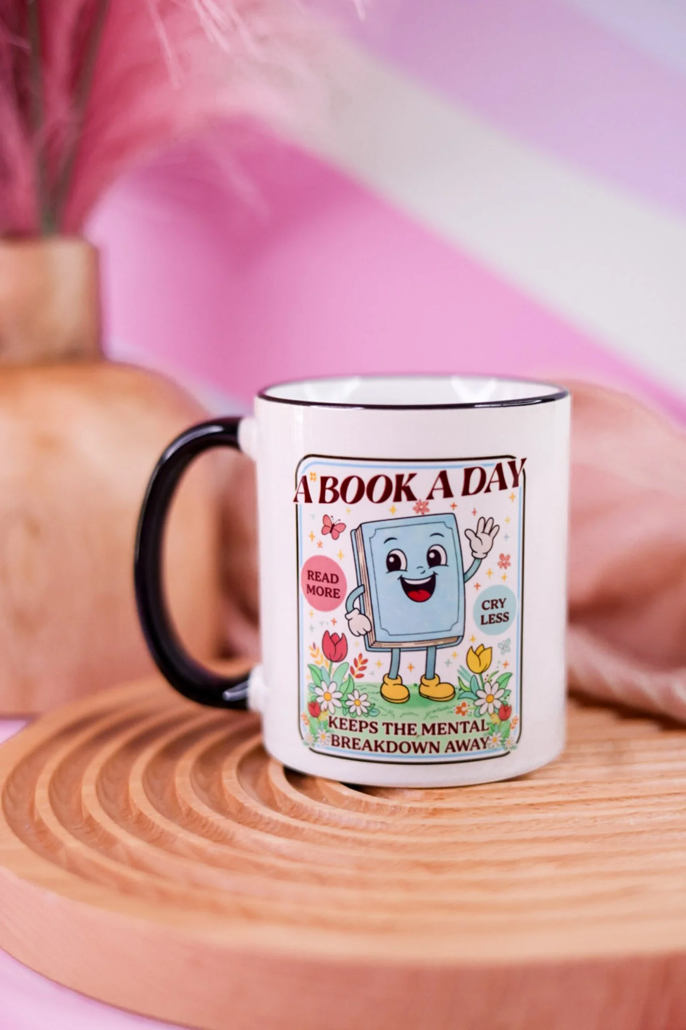 A Book A Day Keeps The Mental Breakdown Away Ceramic Mug - Image 3