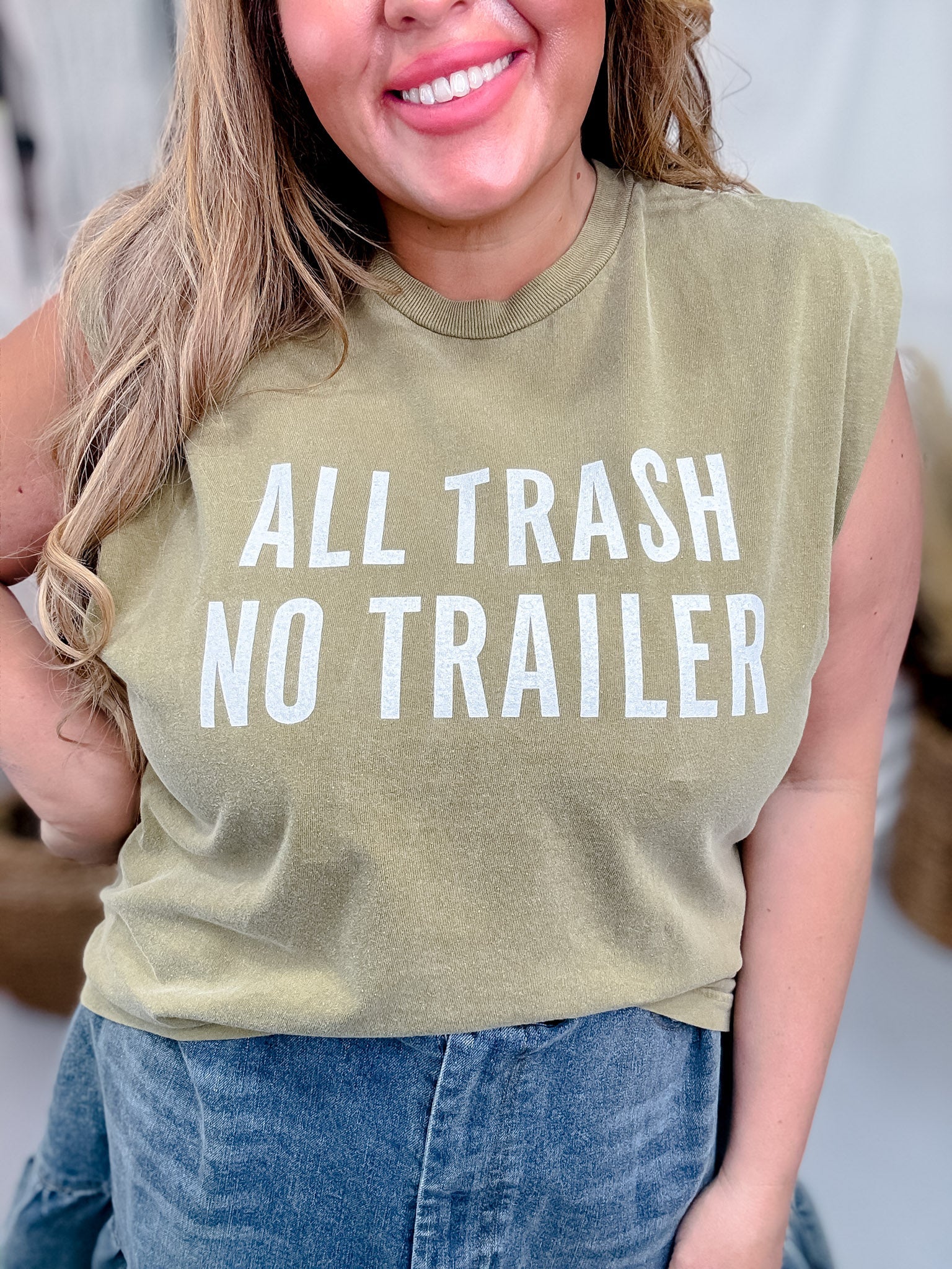 All Trash No Trailer Muscle Tank Top - Image 7