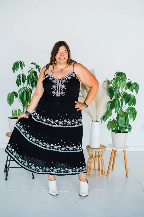 Black Embroidered Maxi Dress FINAL SALE - Image 16