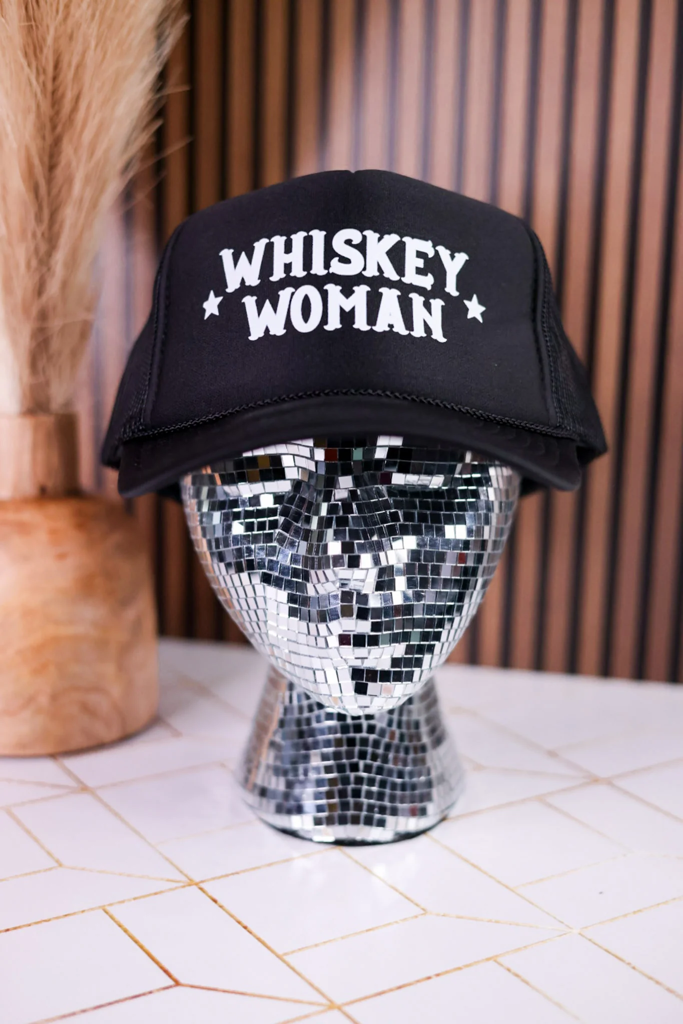 Black & White Whiskey Women Snapback Trucker Hat - Image 2