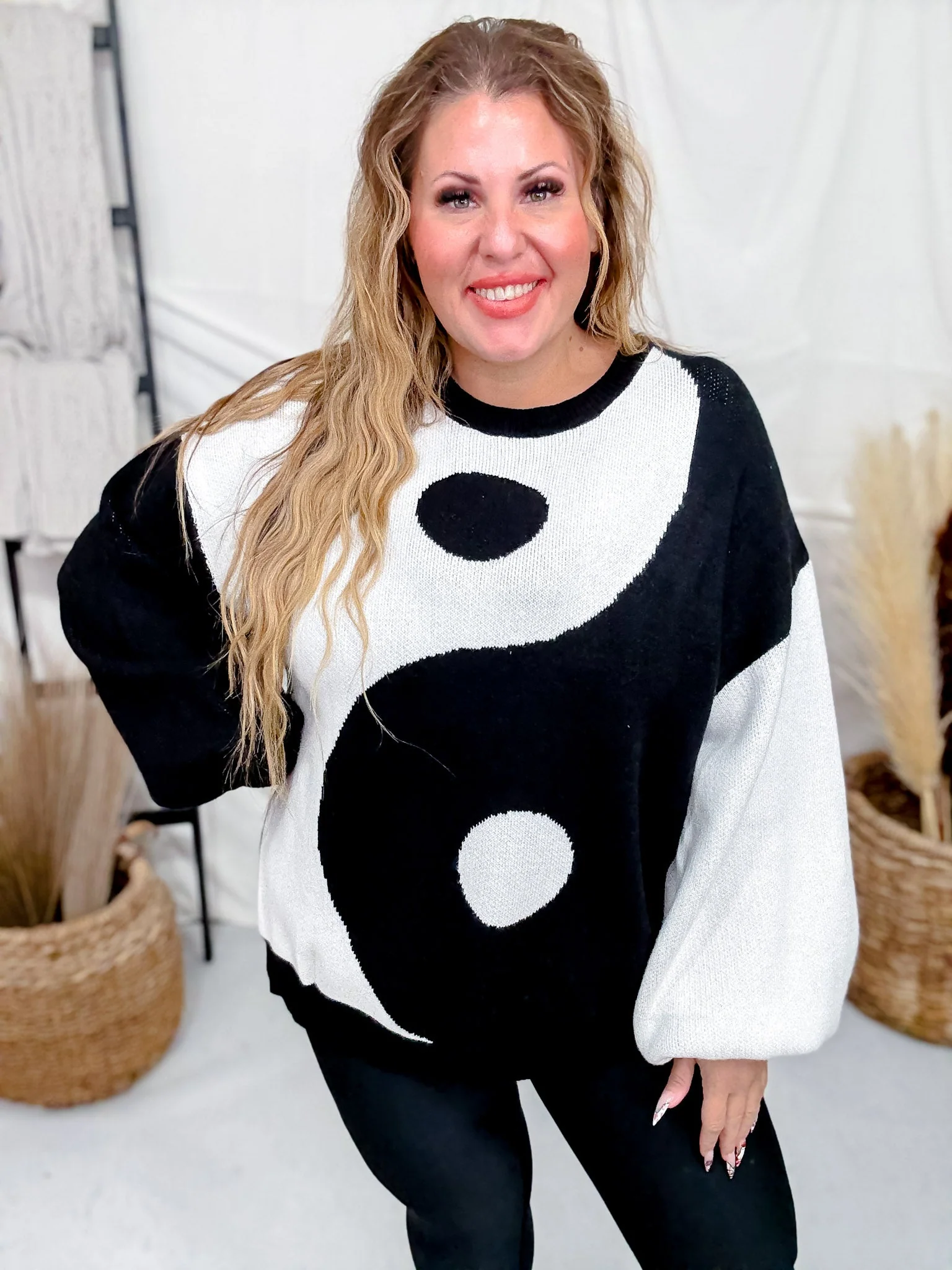 Black & White Yin Yang Sweater FINAL SALE - Image 3