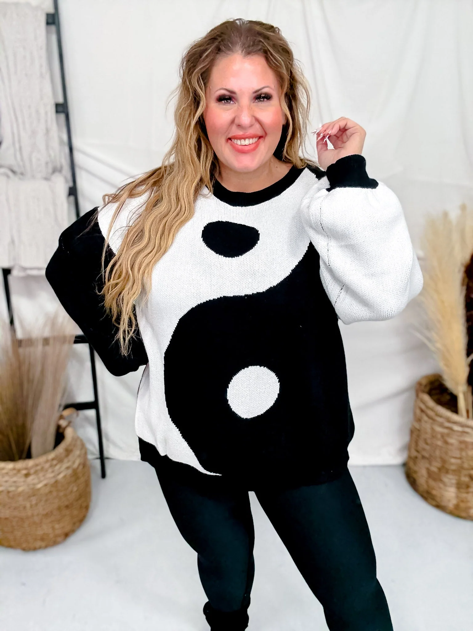 Black & White Yin Yang Sweater FINAL SALE - Image 6