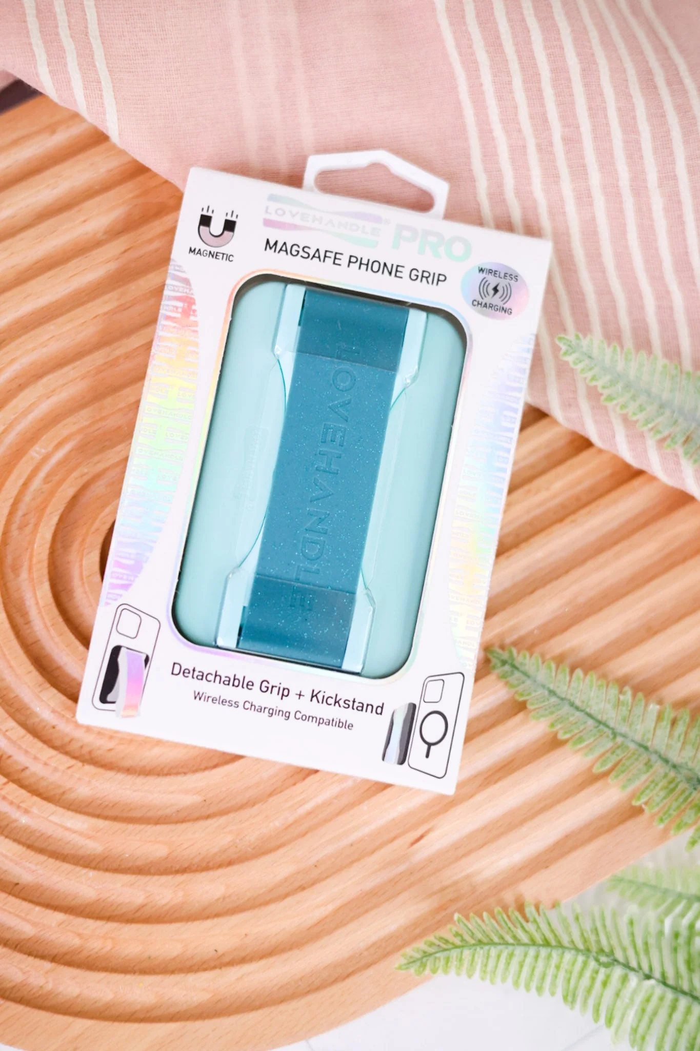 Blue Agate Glitter LoveHandle Pro Magsafe Phone Grip - Image 3