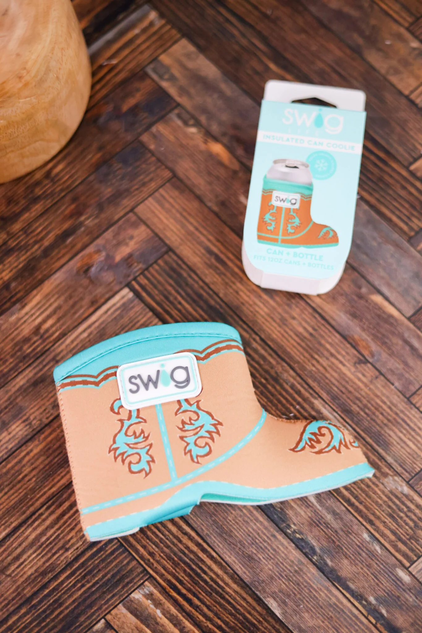 Boot Scootin' Turquoise Can Coolie W/ Card Pocket - Image 4