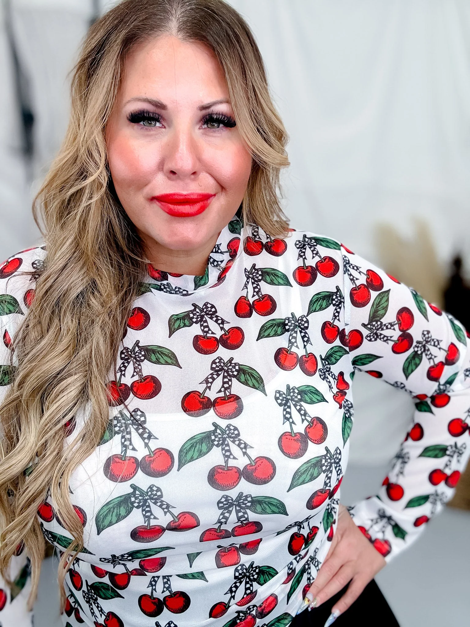 Cherry on Top Mesh Layering Top FINAL SALE - Image 3