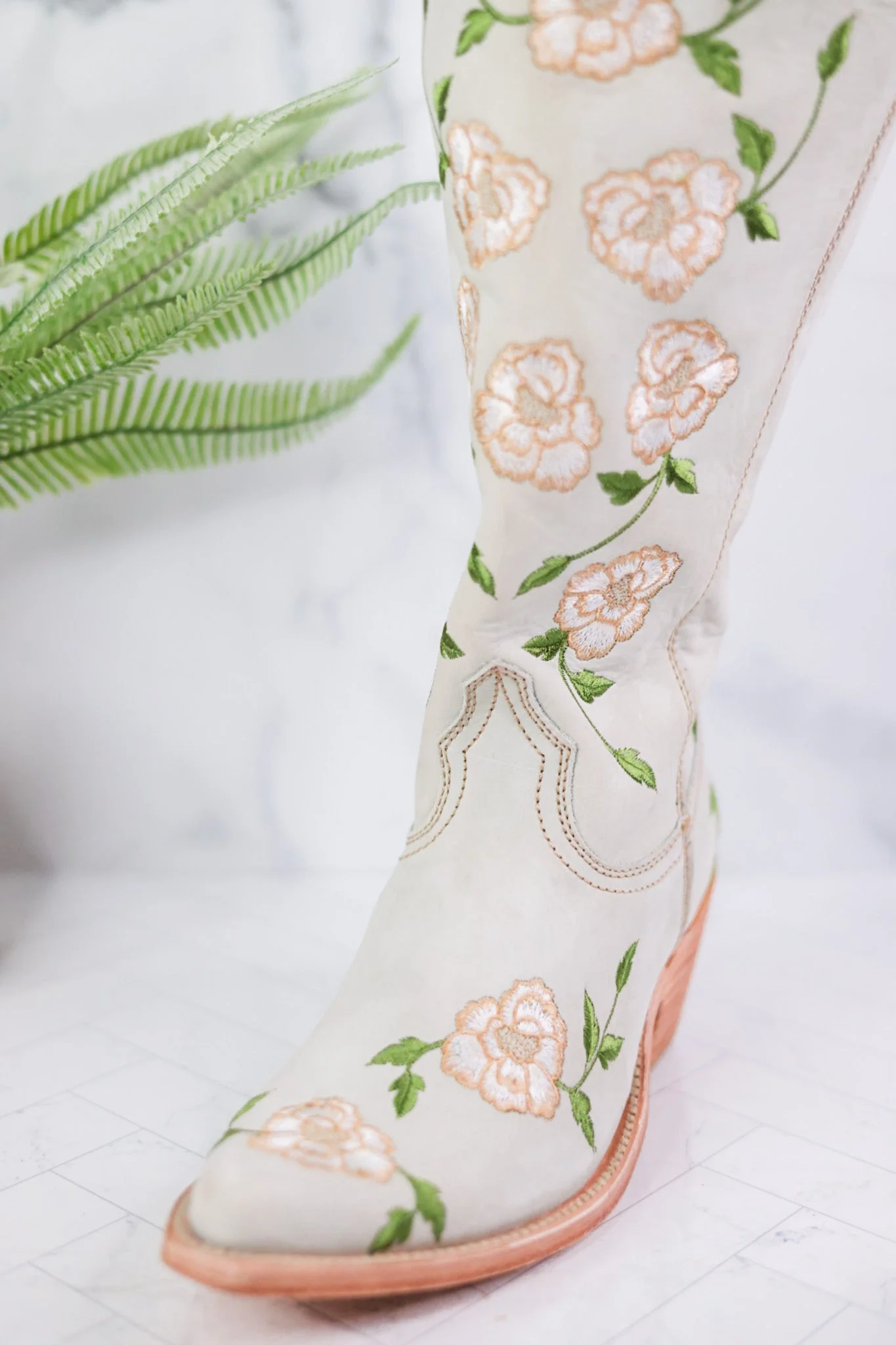 Grey Nobuck Claudina Wide Calf Boots - Image 3