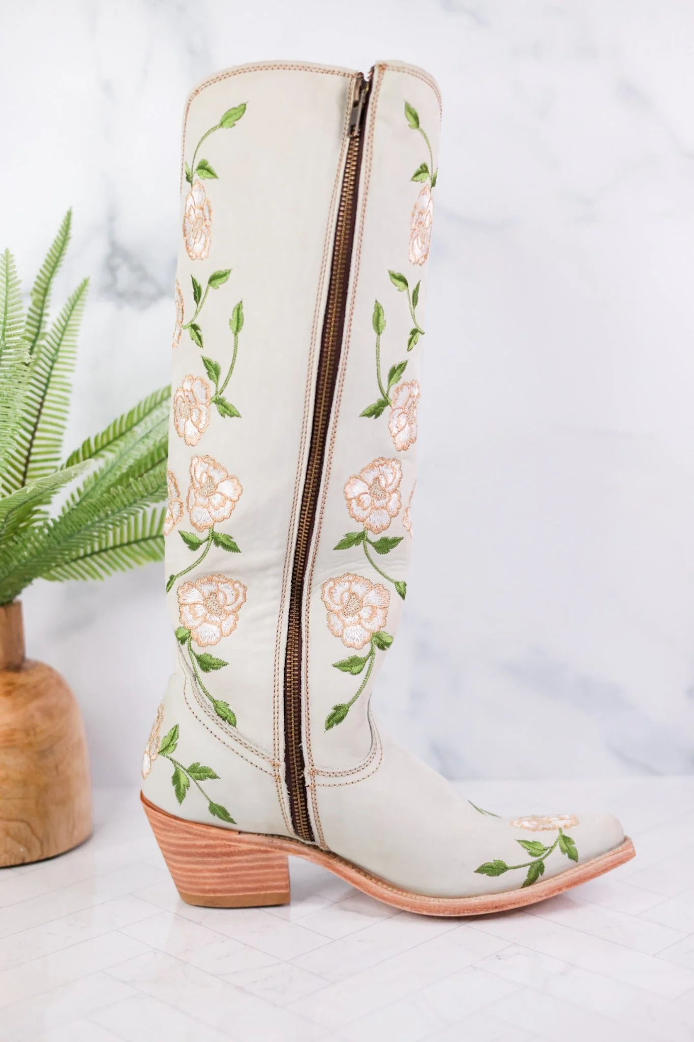 Grey Nobuck Claudina Wide Calf Boots - Image 5