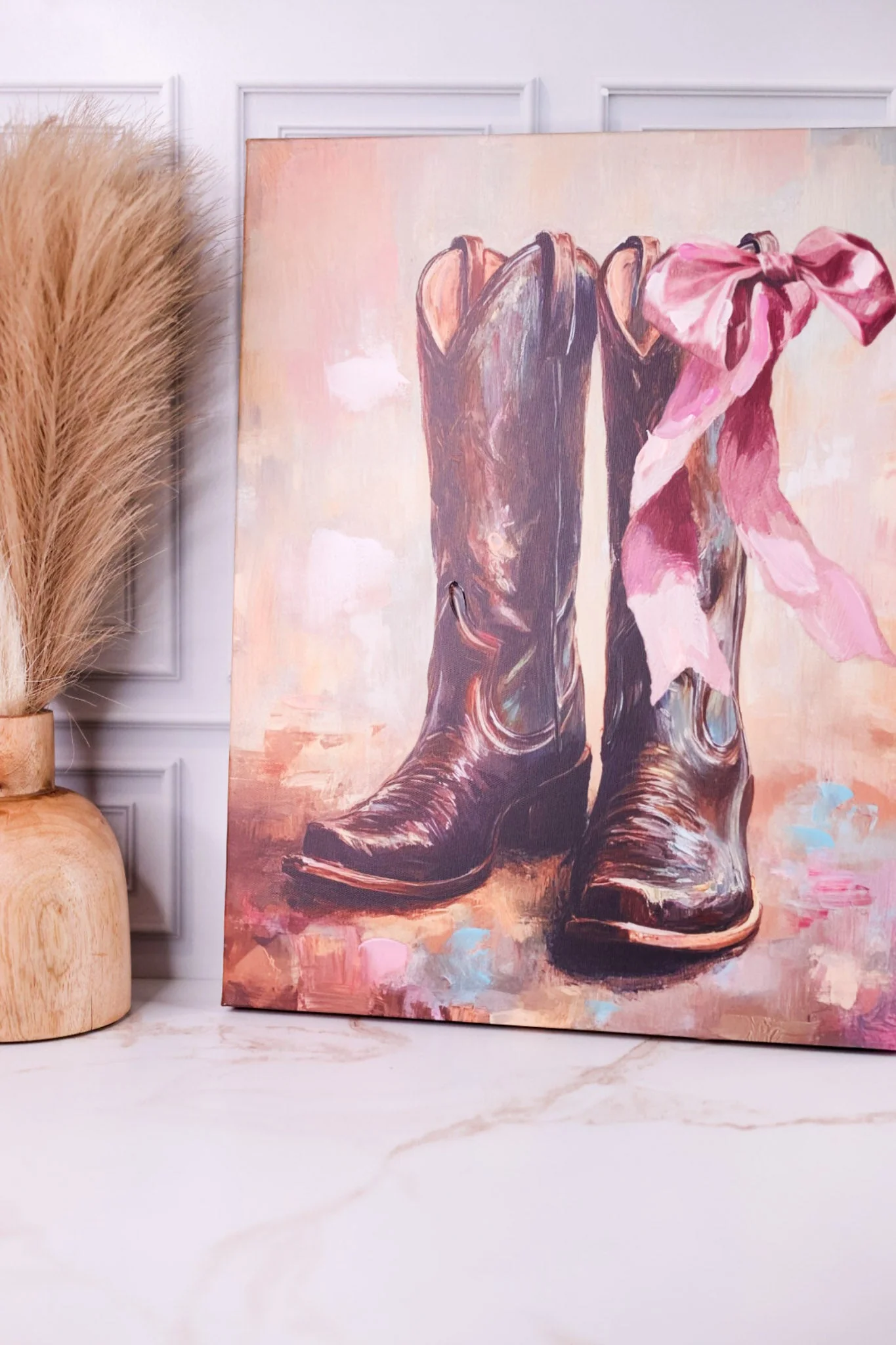 Cowboy Boots With Bow Wall Art - Image 2