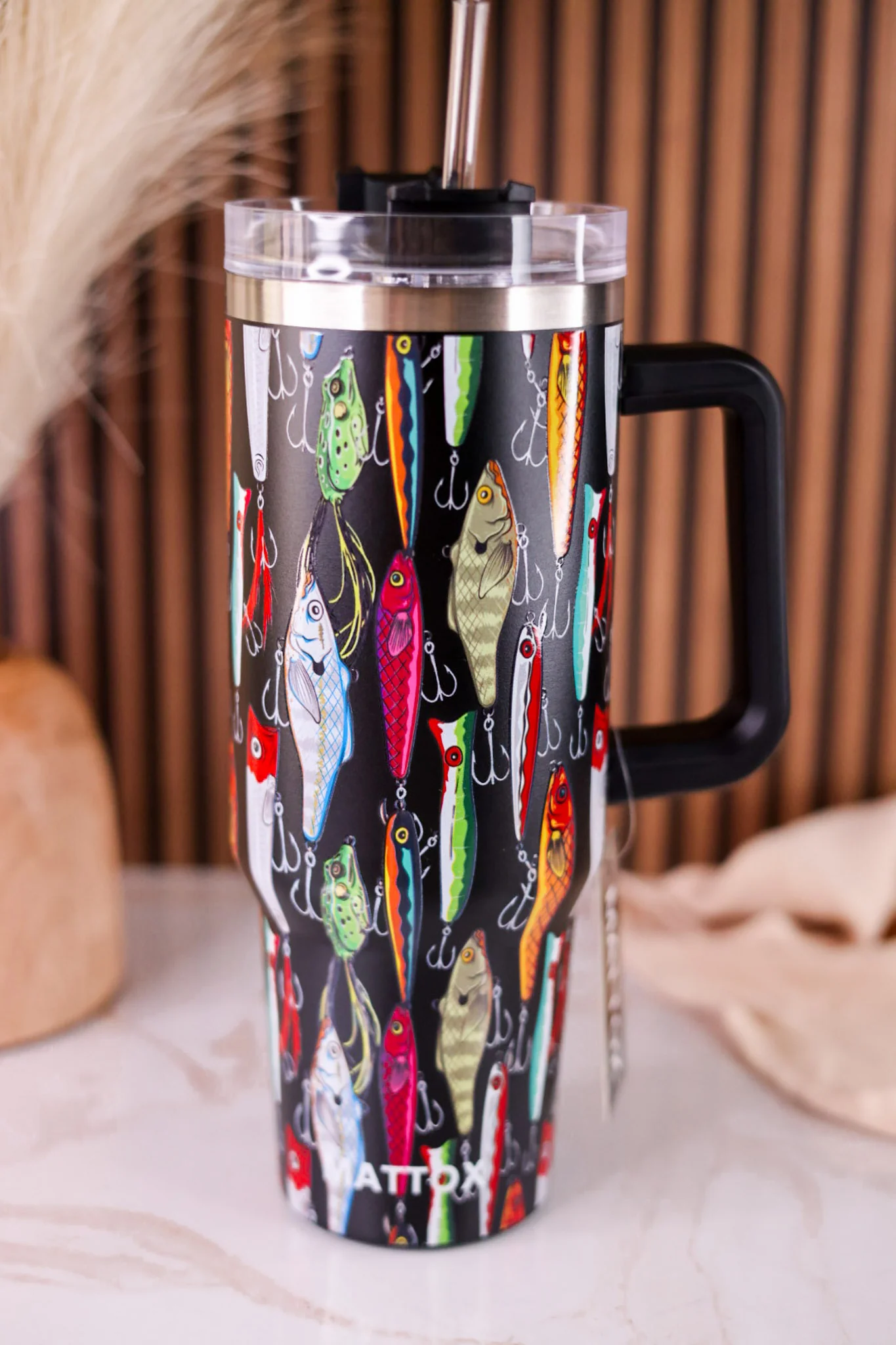 Fishing Lures 40oz Tumbler W/ Straw - Image 5