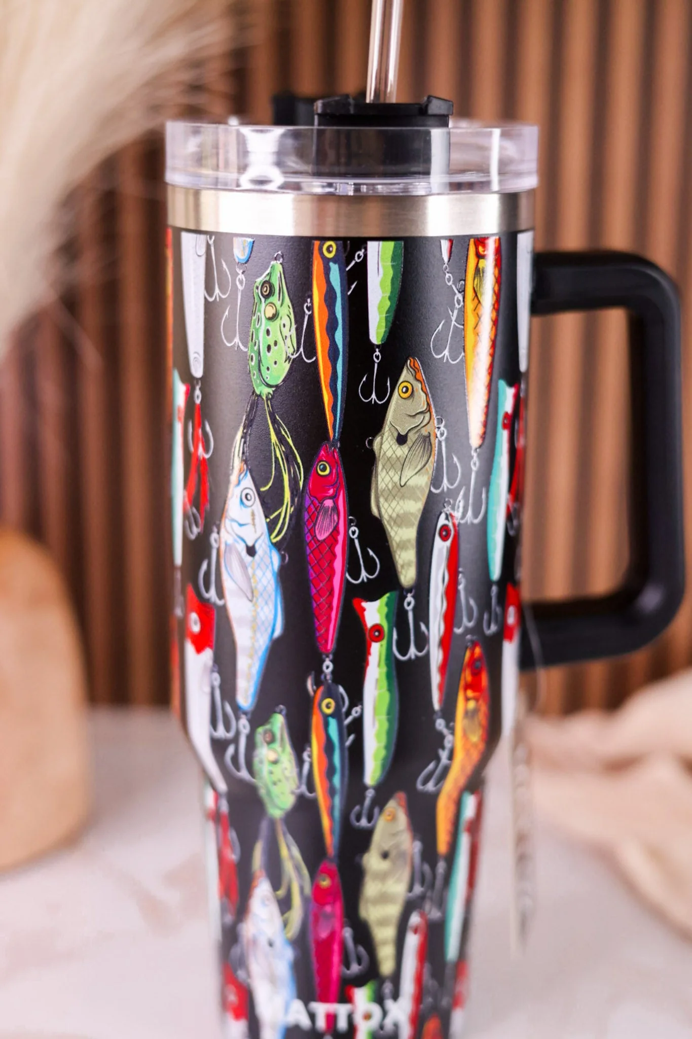 Fishing Lures 40oz Tumbler W/ Straw - Image 7