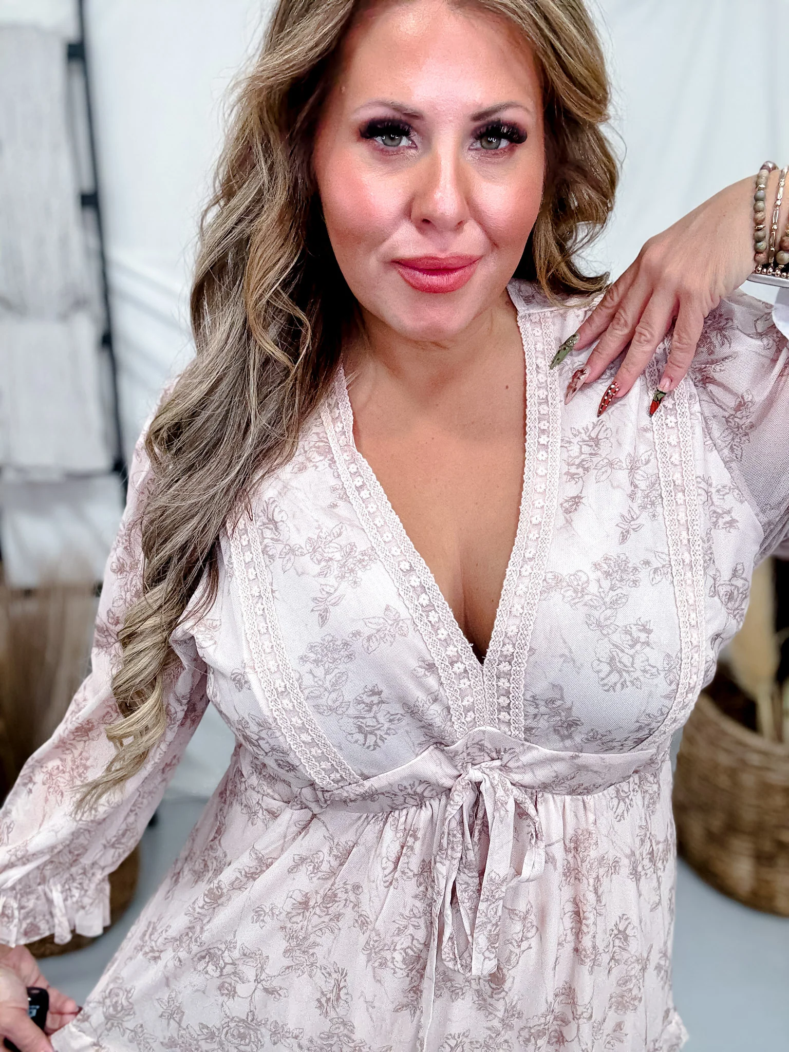 Floral Lace Mesh Tiered Maxi Dress FINAL SALE - Image 4