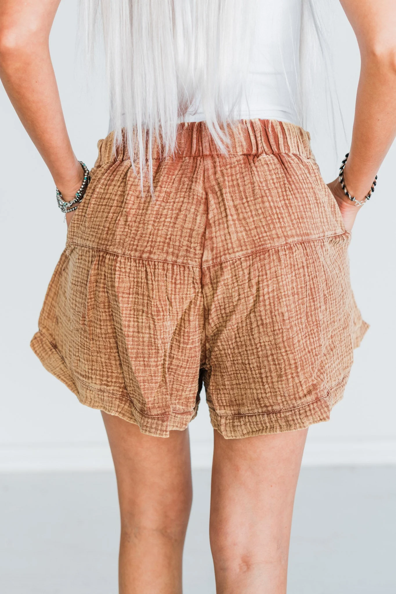 Flowy Western Chic "Range Riders" Saddle Colored Shorts FINAL SALE - Image 18
