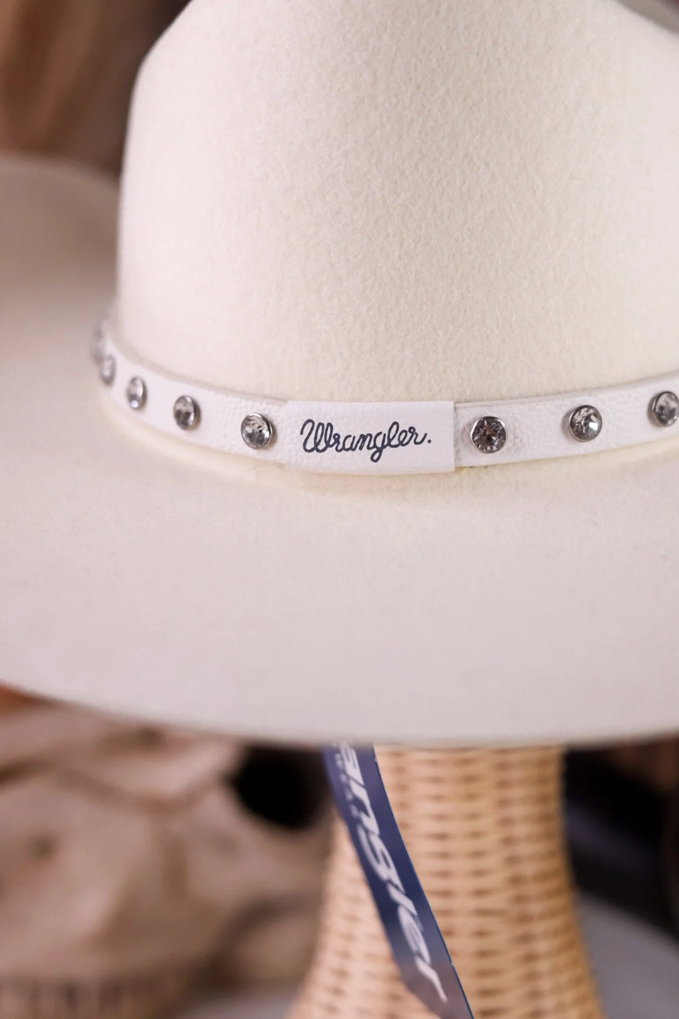 Wrangler Ivory Cowboy Hat With Rhinestone Band - Image 2