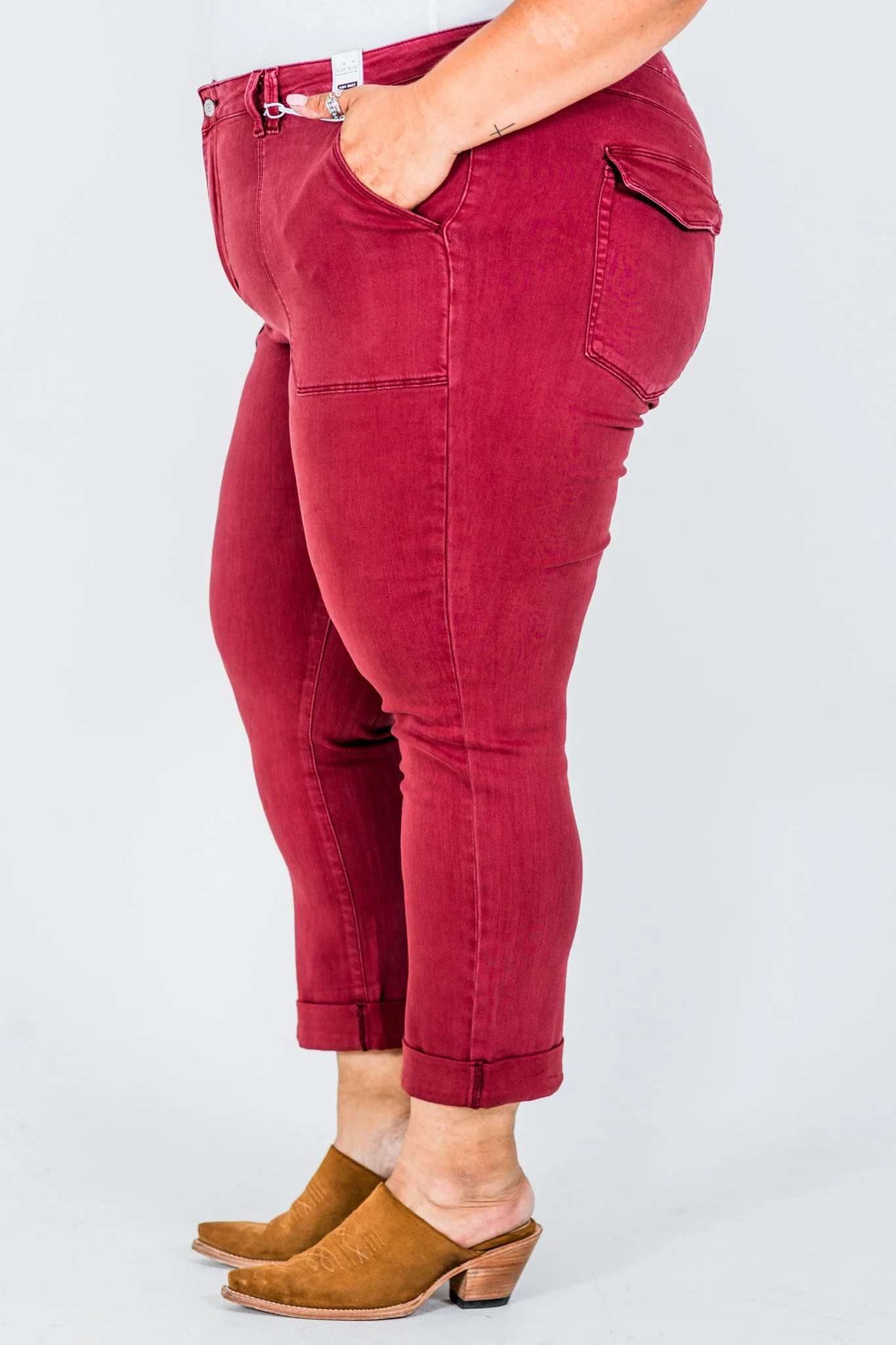 Judy Blue High Waist Sangria Cuffed Aurora Jogger Jeans FINAL SALE - Image 10