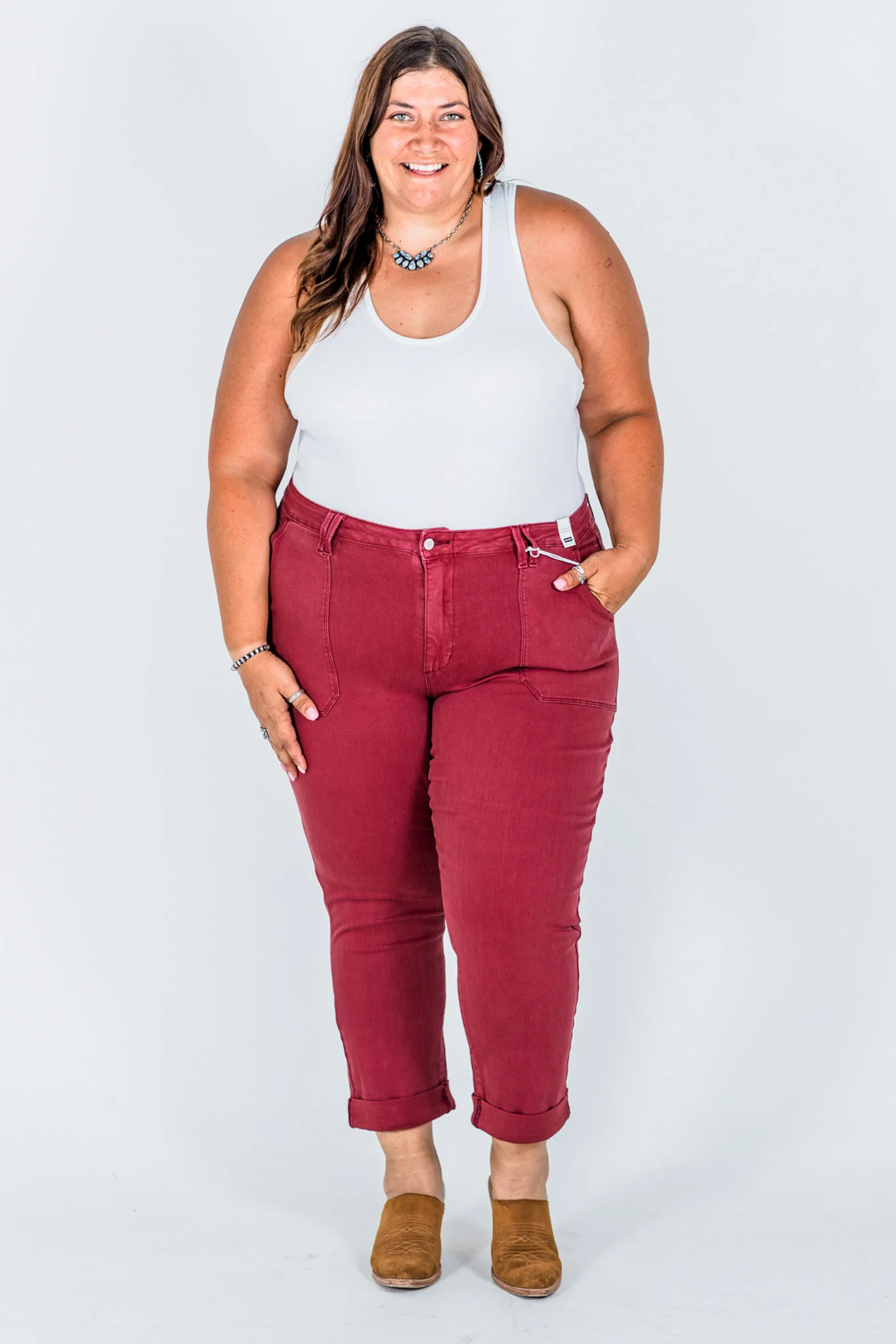 Judy Blue High Waist Sangria Cuffed Aurora Jogger Jeans FINAL SALE - Image 11