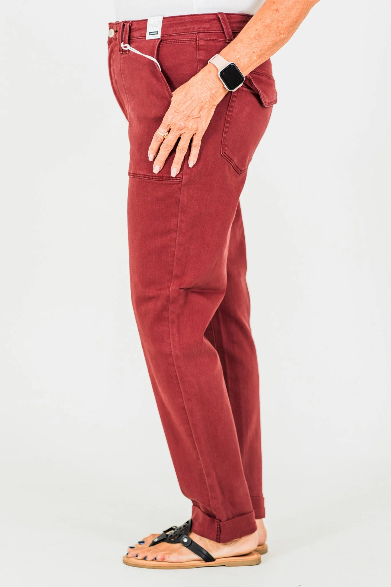 Judy Blue High Waist Sangria Cuffed Aurora Jogger Jeans FINAL SALE - Image 13