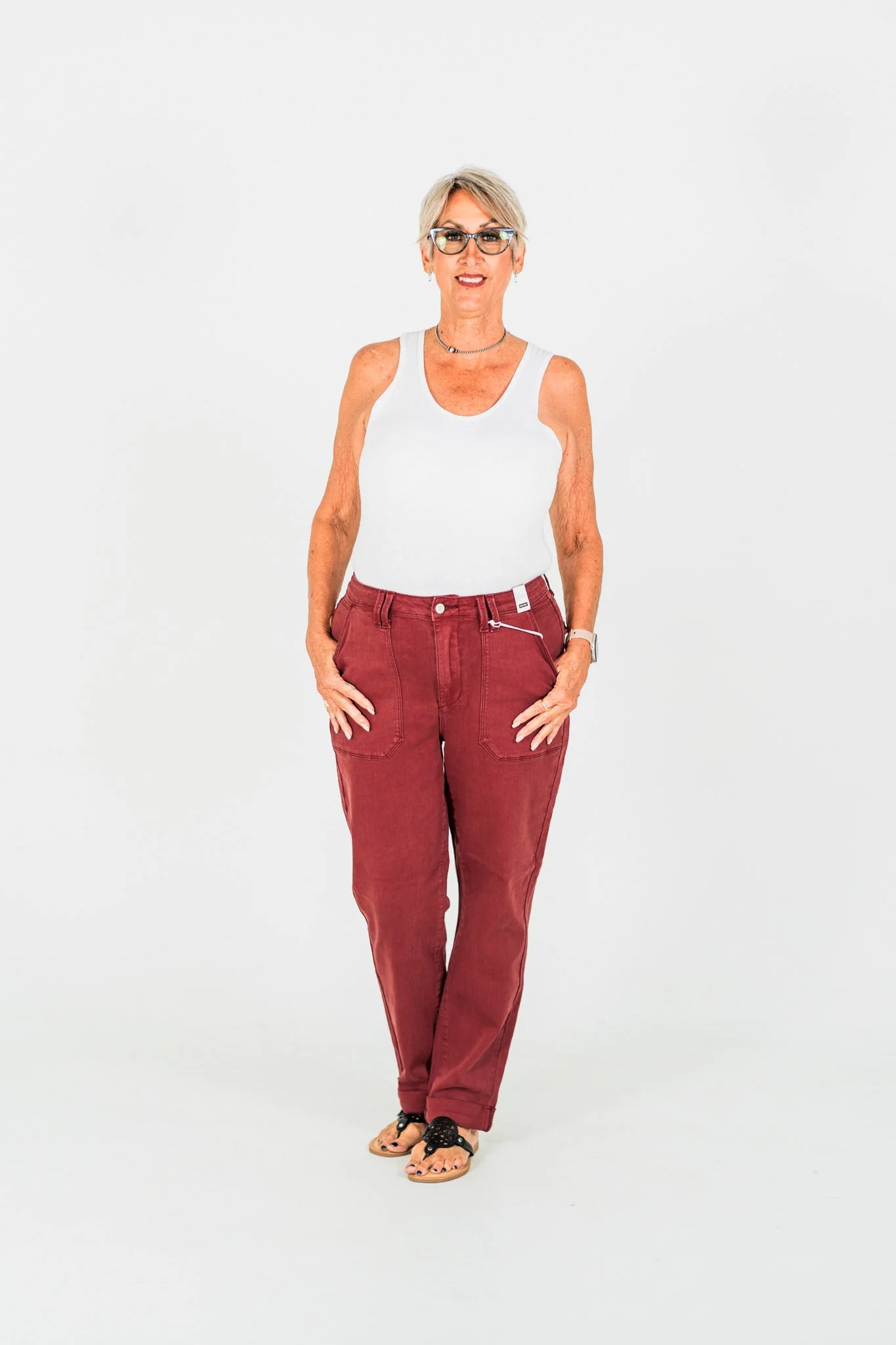 Judy Blue High Waist Sangria Cuffed Aurora Jogger Jeans FINAL SALE - Image 15