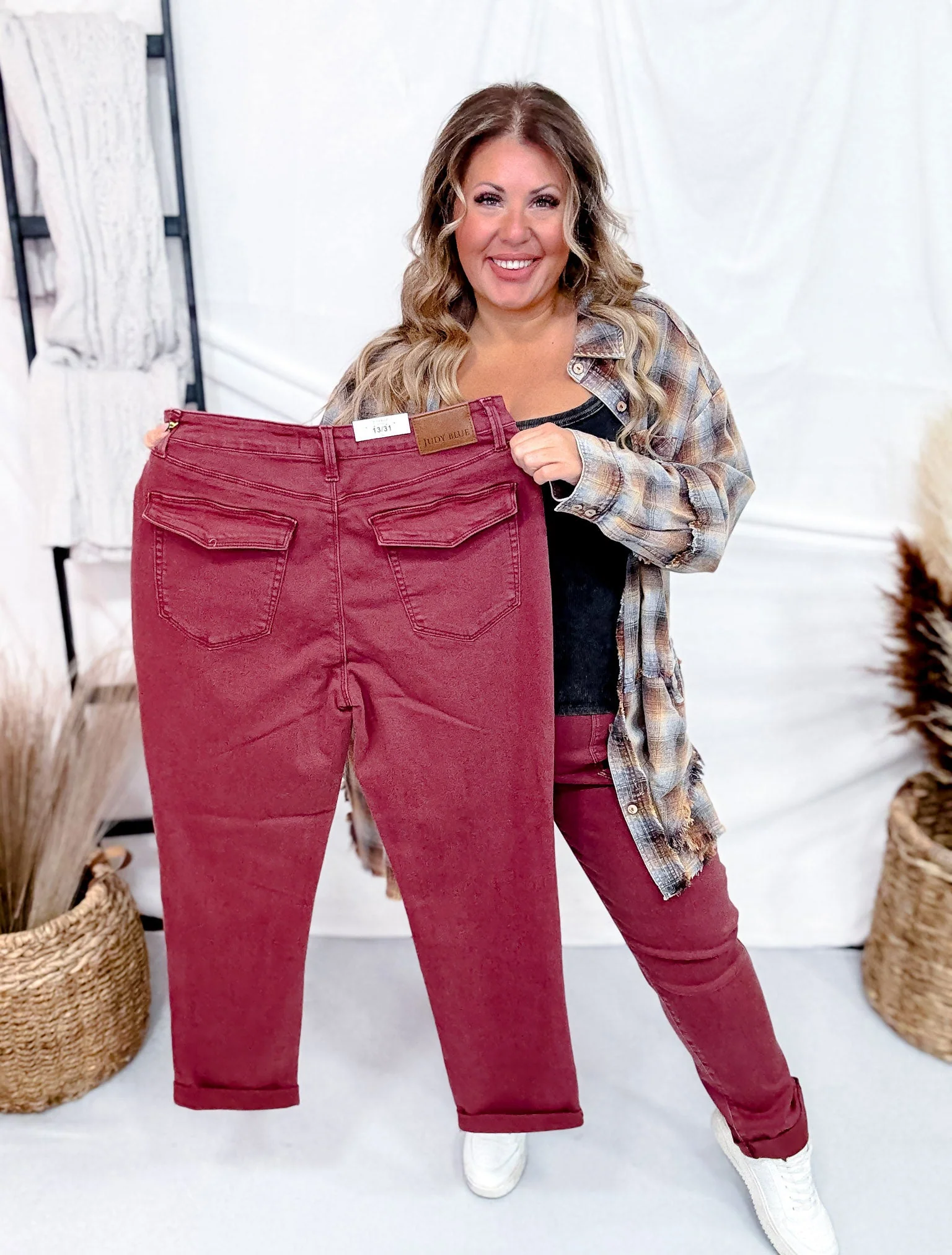 Judy Blue High Waist Sangria Cuffed Aurora Jogger Jeans FINAL SALE - Image 3
