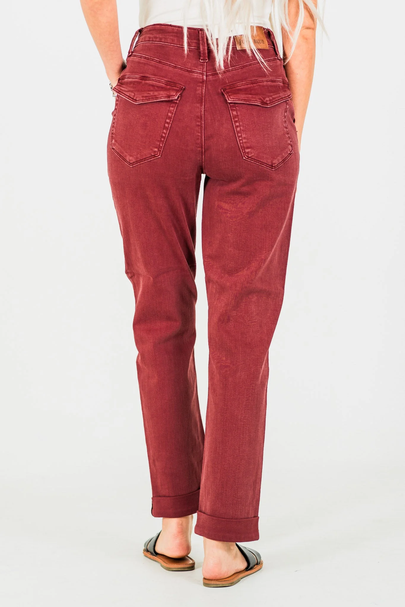 Judy Blue High Waist Sangria Cuffed Aurora Jogger Jeans FINAL SALE - Image 6
