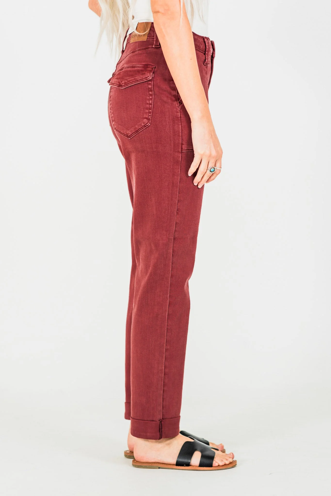 Judy Blue High Waist Sangria Cuffed Aurora Jogger Jeans FINAL SALE - Image 7