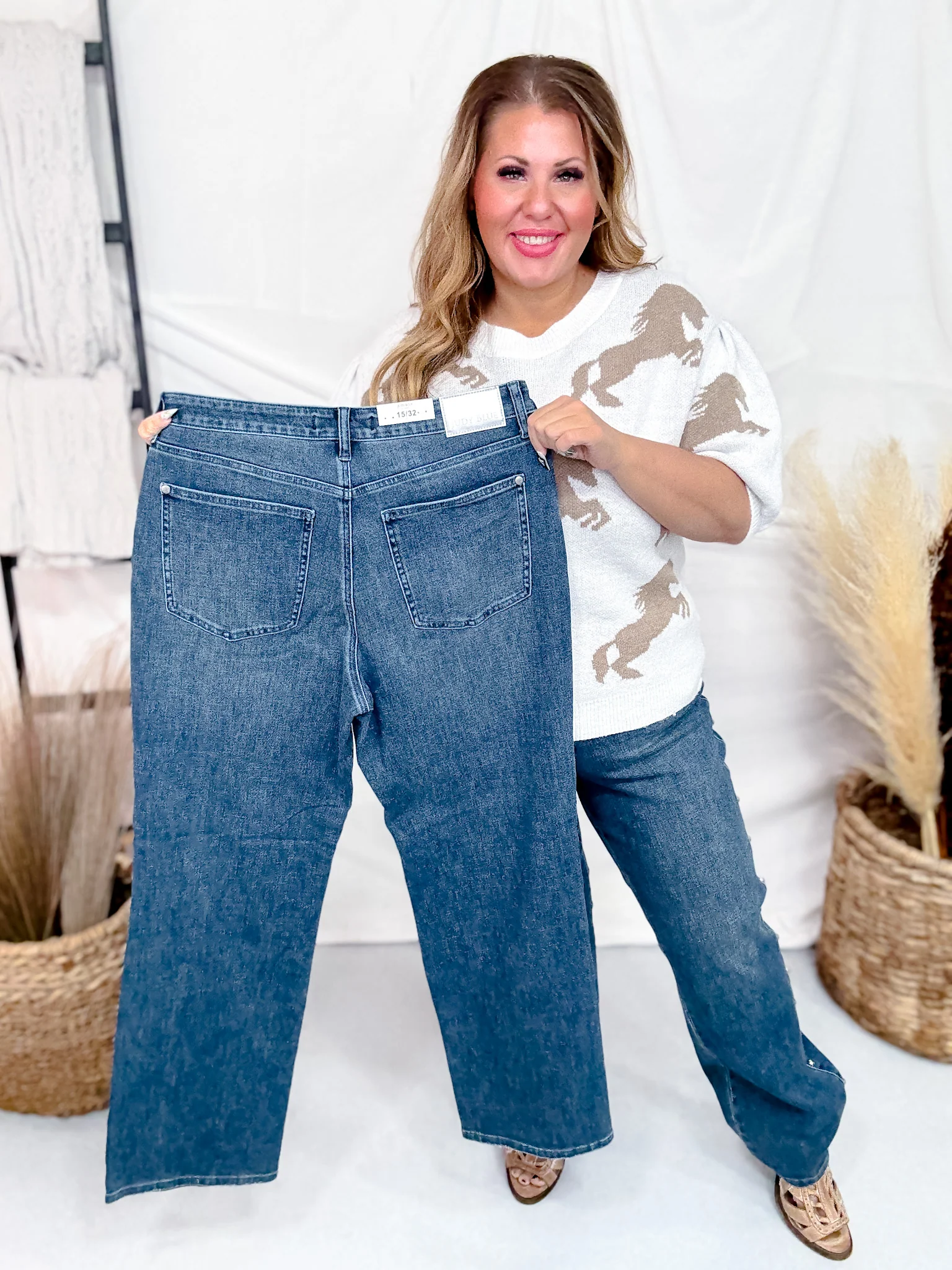 Judy Blue High-Waist Dome Studded Straight Jeans FINAL SALE - Image 12