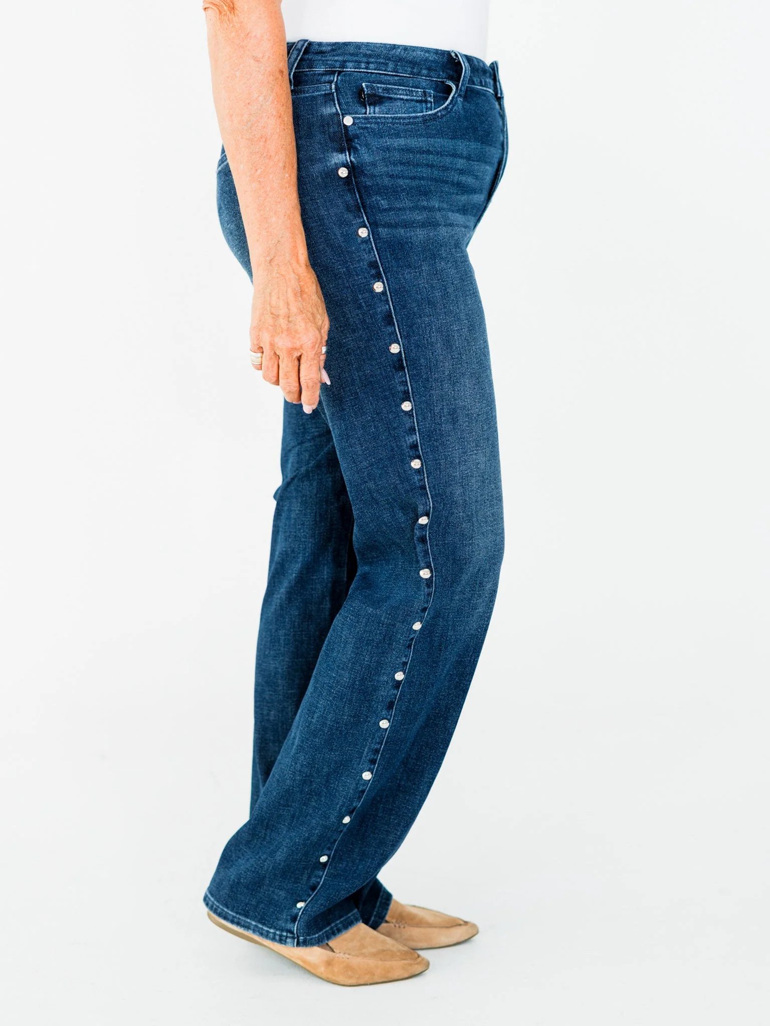 Judy Blue High-Waist Dome Studded Straight Jeans FINAL SALE - Image 17