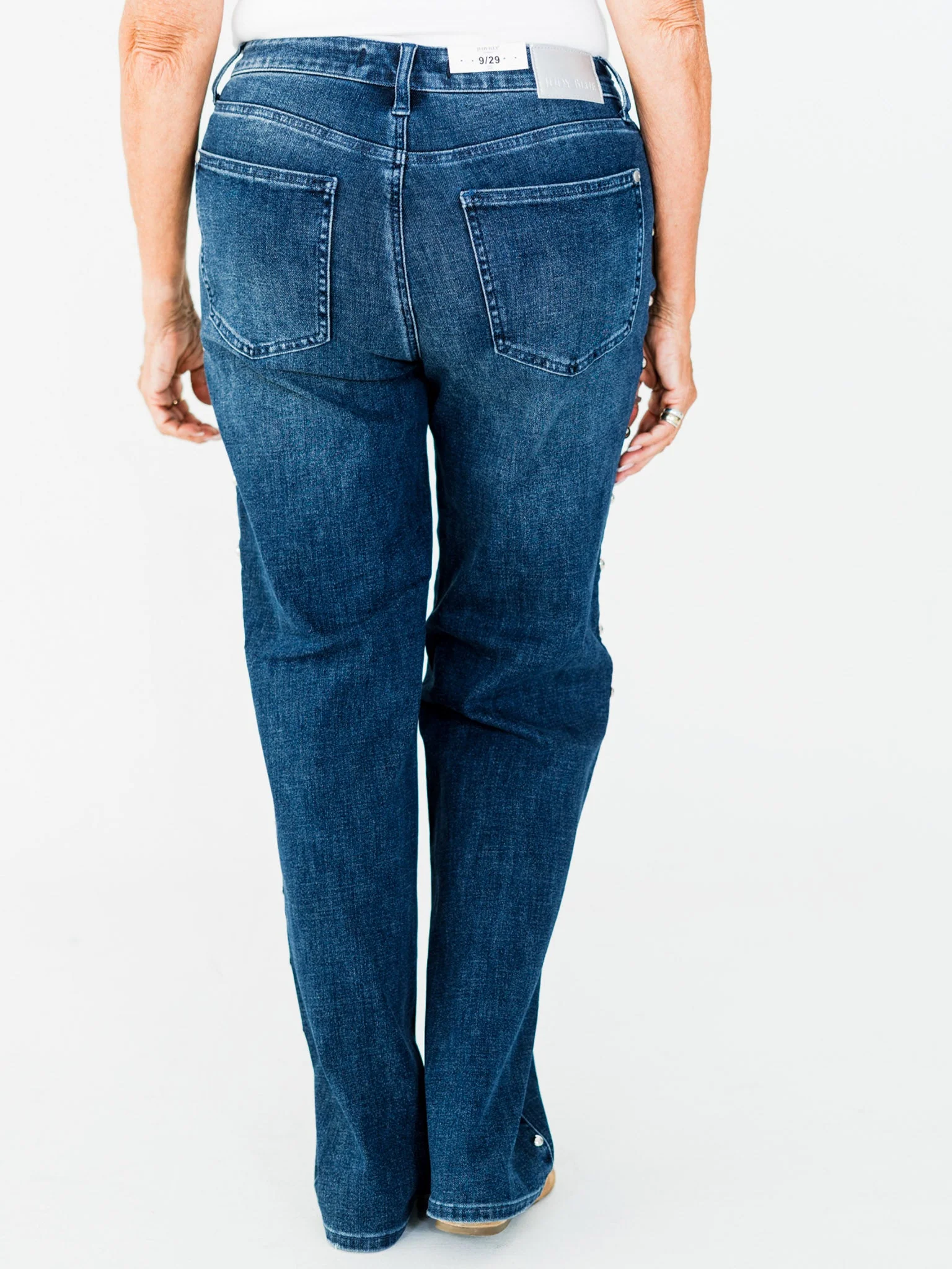 Judy Blue High-Waist Dome Studded Straight Jeans FINAL SALE - Image 18