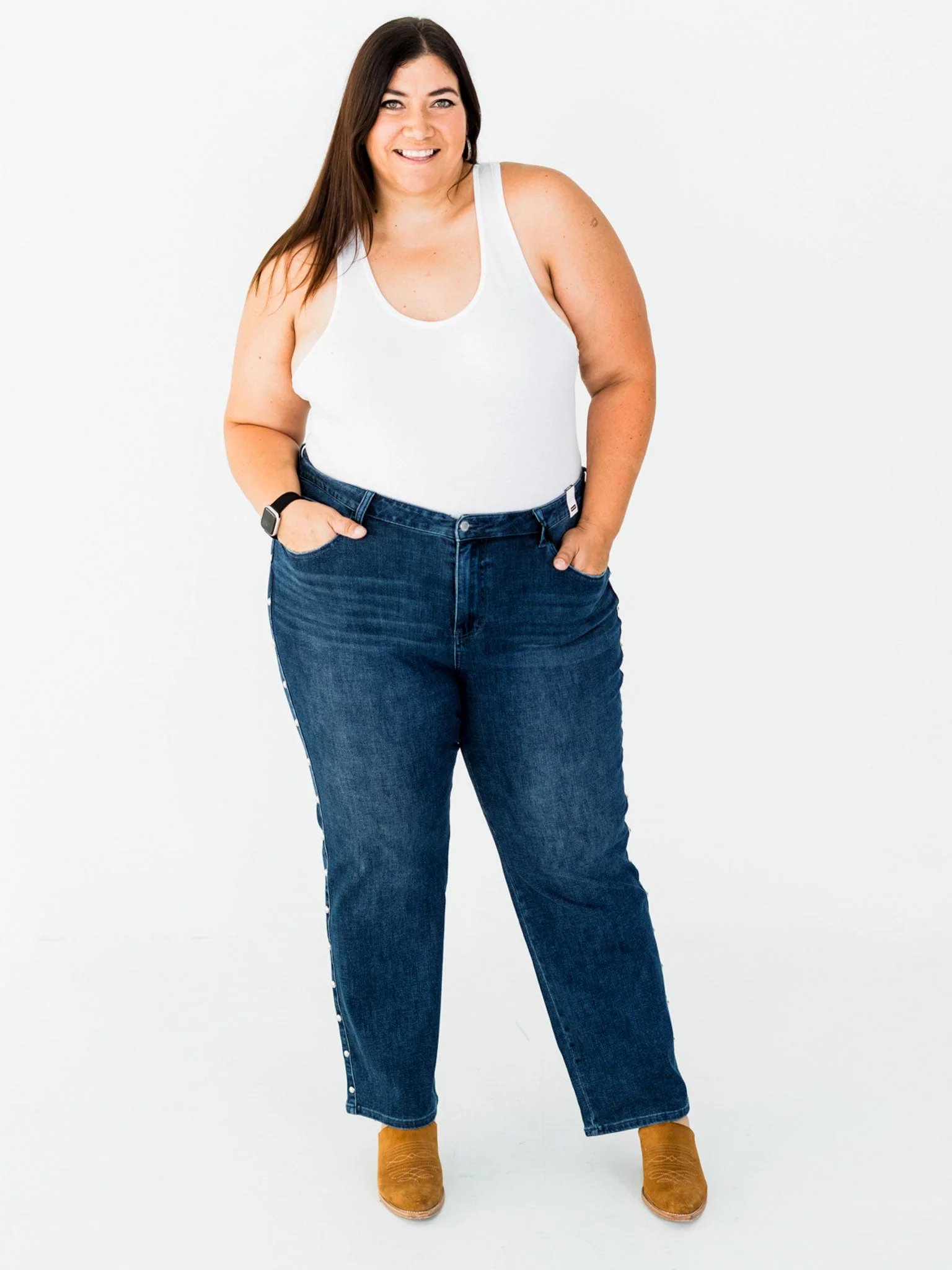 Judy Blue High-Waist Dome Studded Straight Jeans FINAL SALE - Image 6