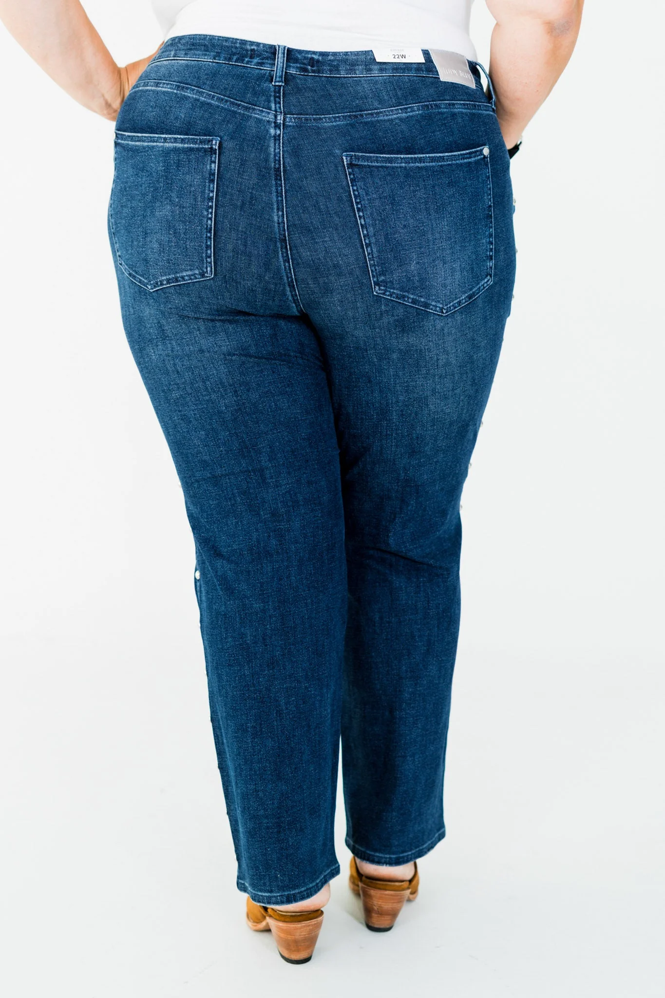 Judy Blue High-Waist Dome Studded Straight Jeans FINAL SALE - Image 9