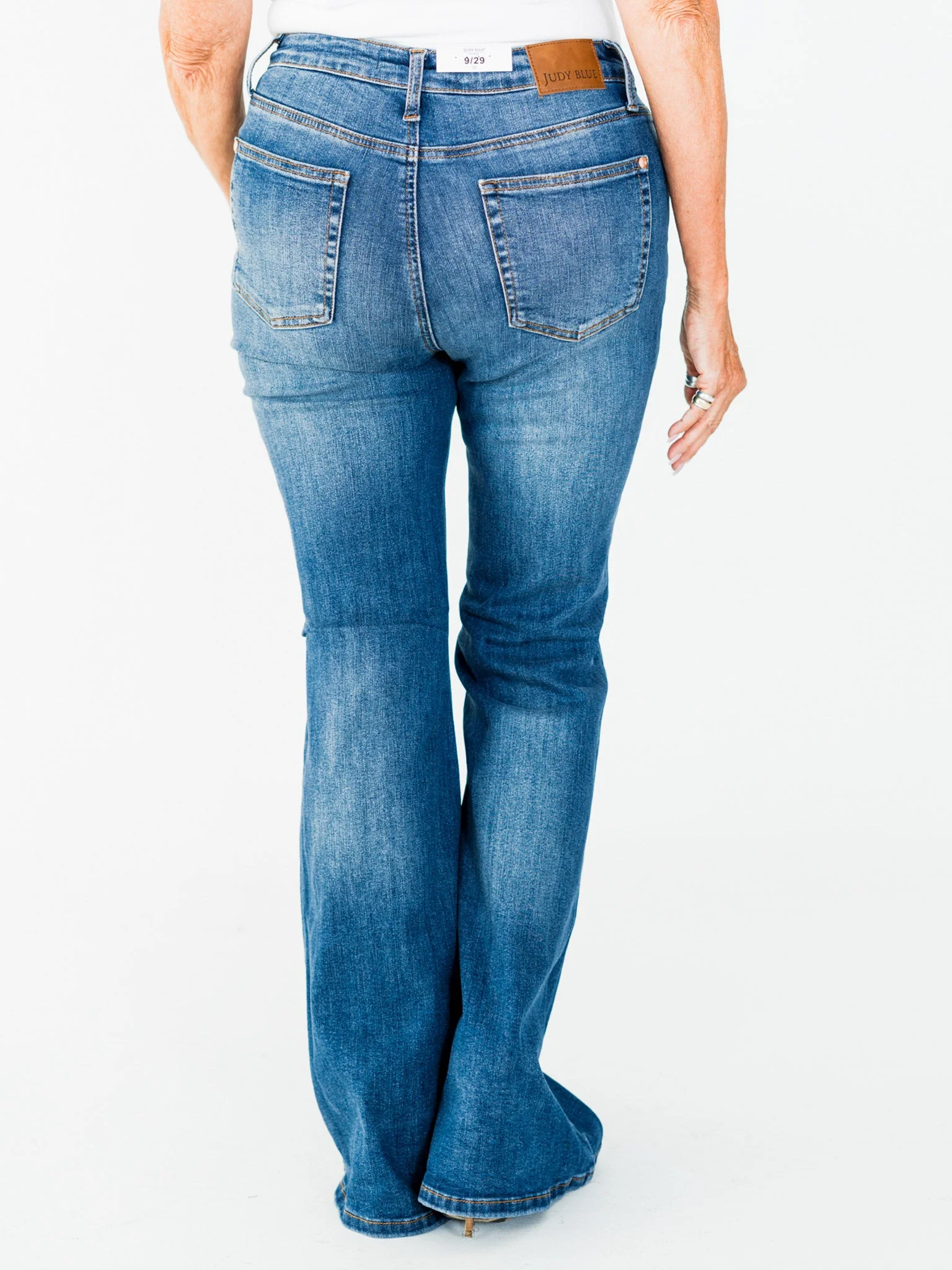 Judy Blue Mid-Rise Flare Double Angular Seam Jeans FINAL SALE - Image 10