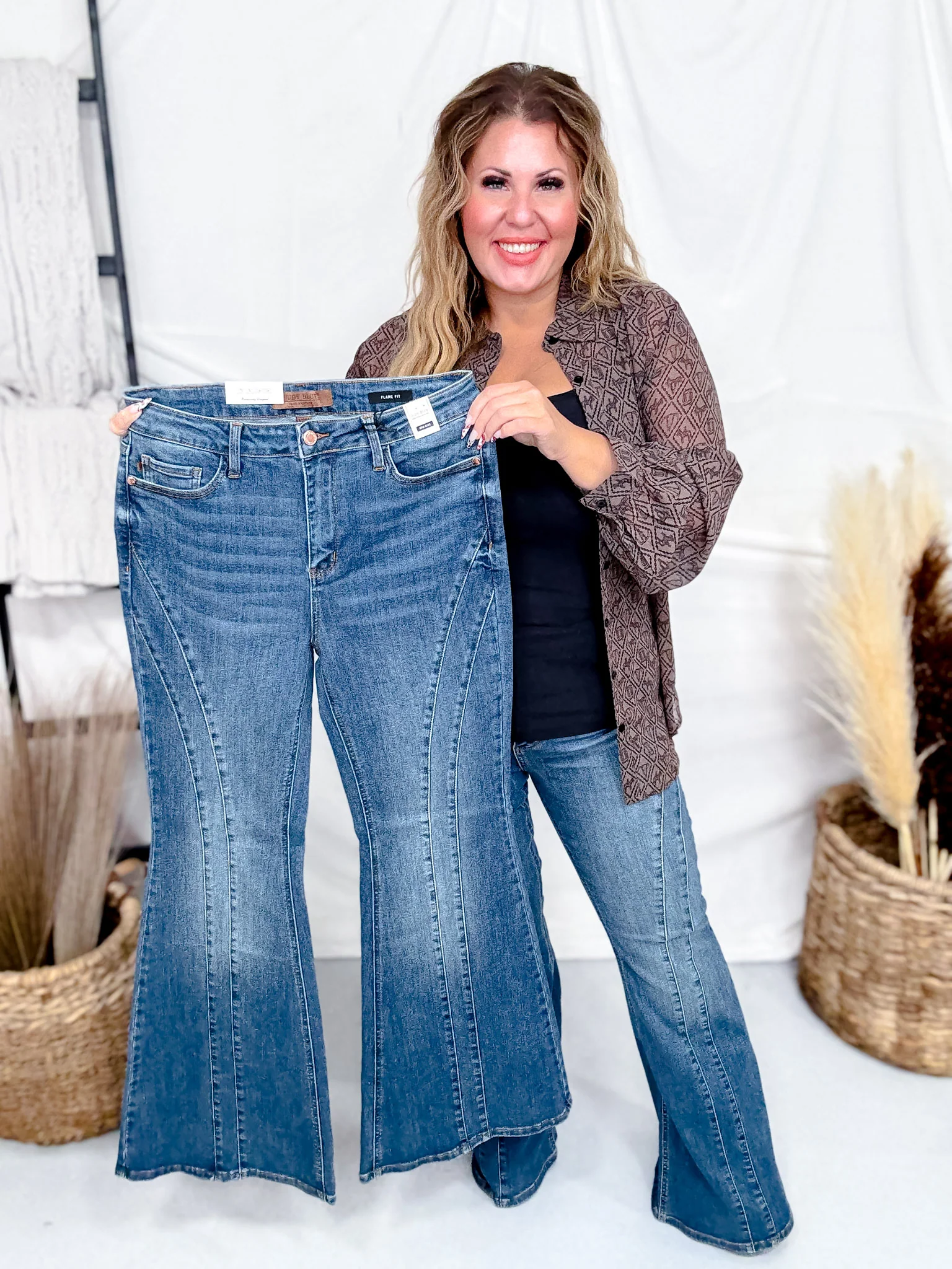 Judy Blue Mid-Rise Flare Double Angular Seam Jeans FINAL SALE - Image 12