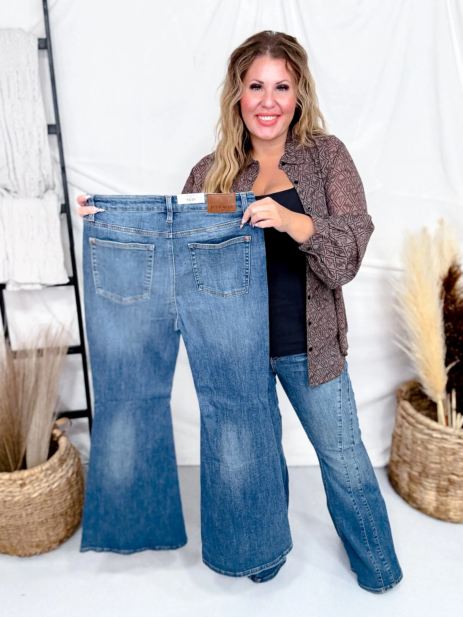 Judy Blue Mid-Rise Flare Double Angular Seam Jeans FINAL SALE - Image 14