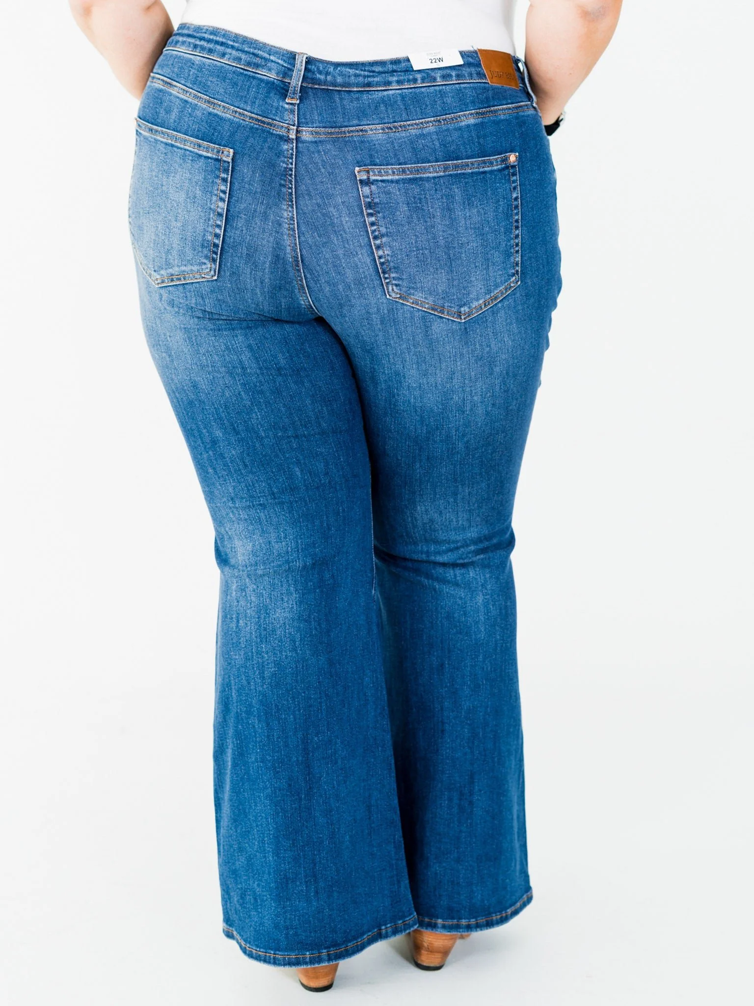 Judy Blue Mid-Rise Flare Double Angular Seam Jeans FINAL SALE - Image 4