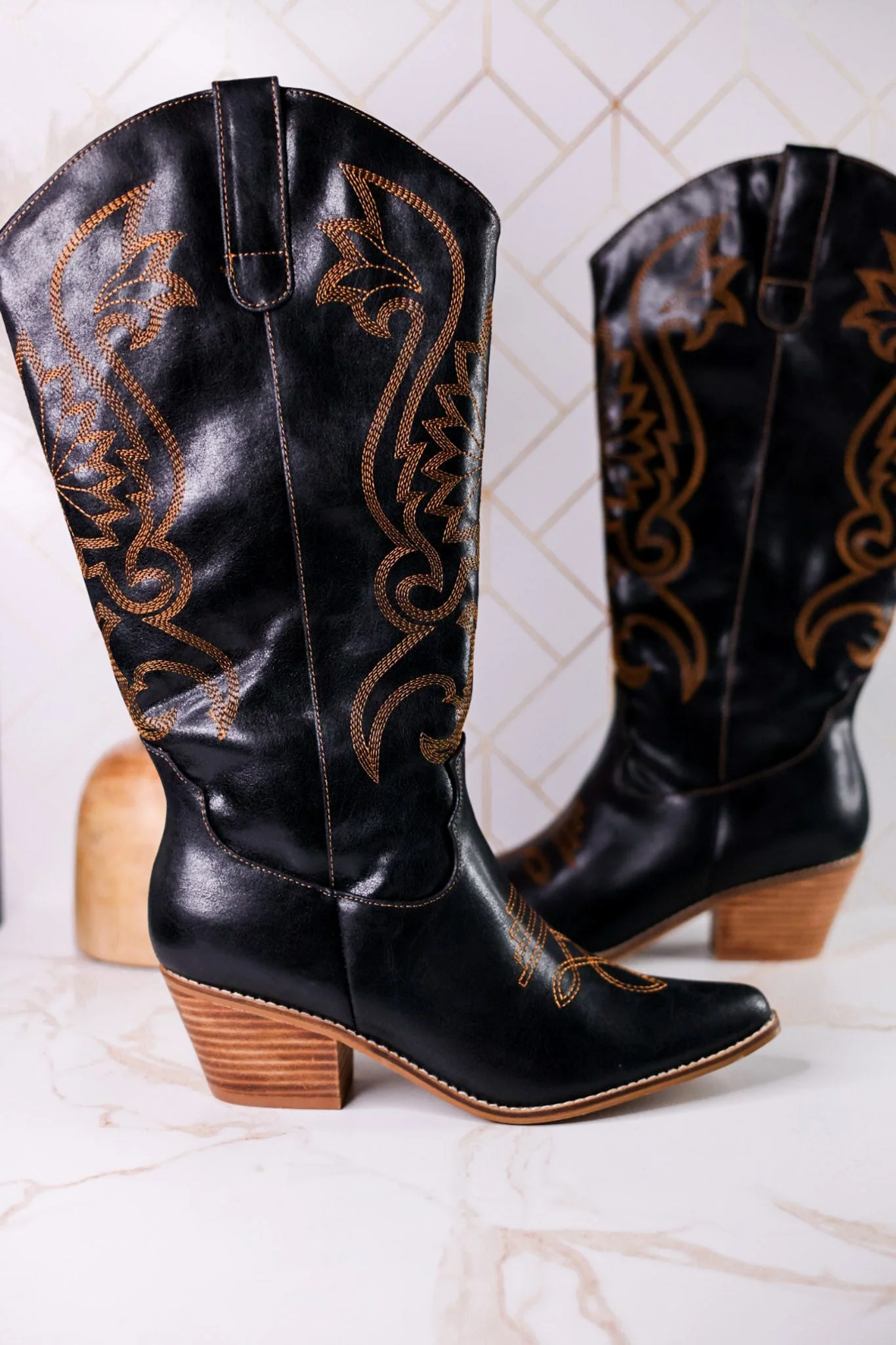 Just In Case Black Cowboy Boots FINAL SALE - Image 2