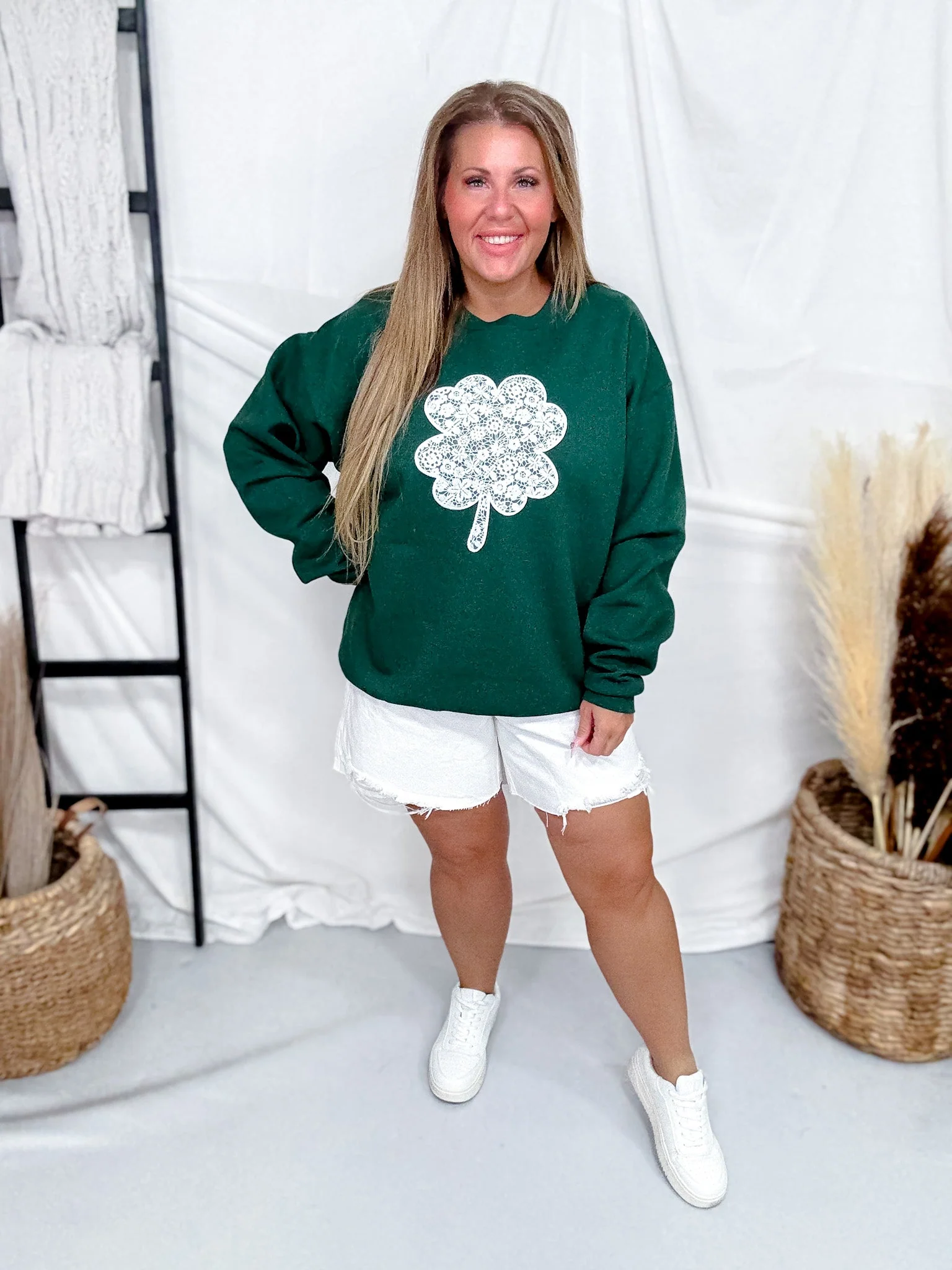 Lace Clover Graphic Sweatshirt FINAL SALE - Image 3