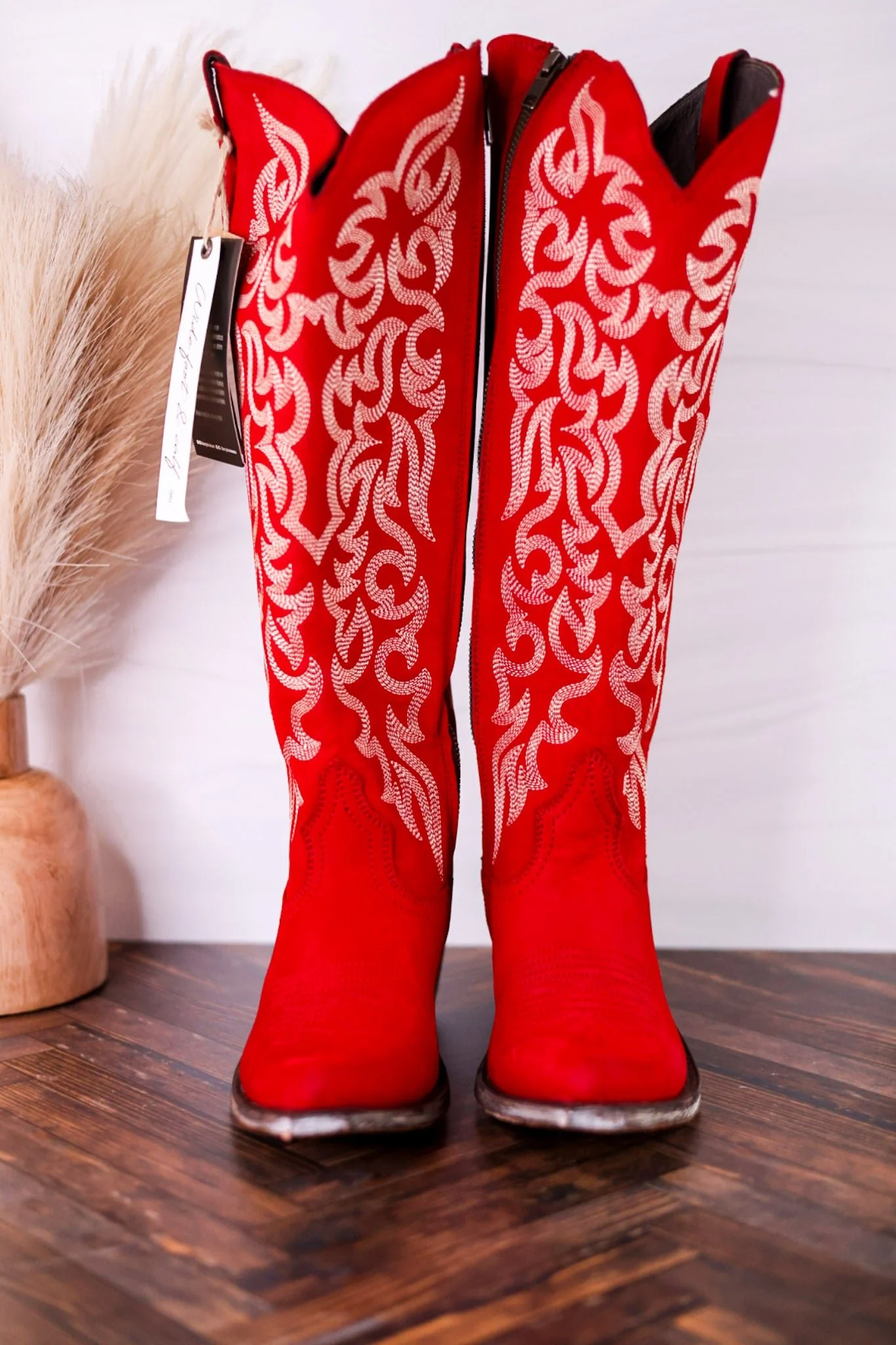 Liberty Black Aretha Red Wide Calf Boots - Image 3