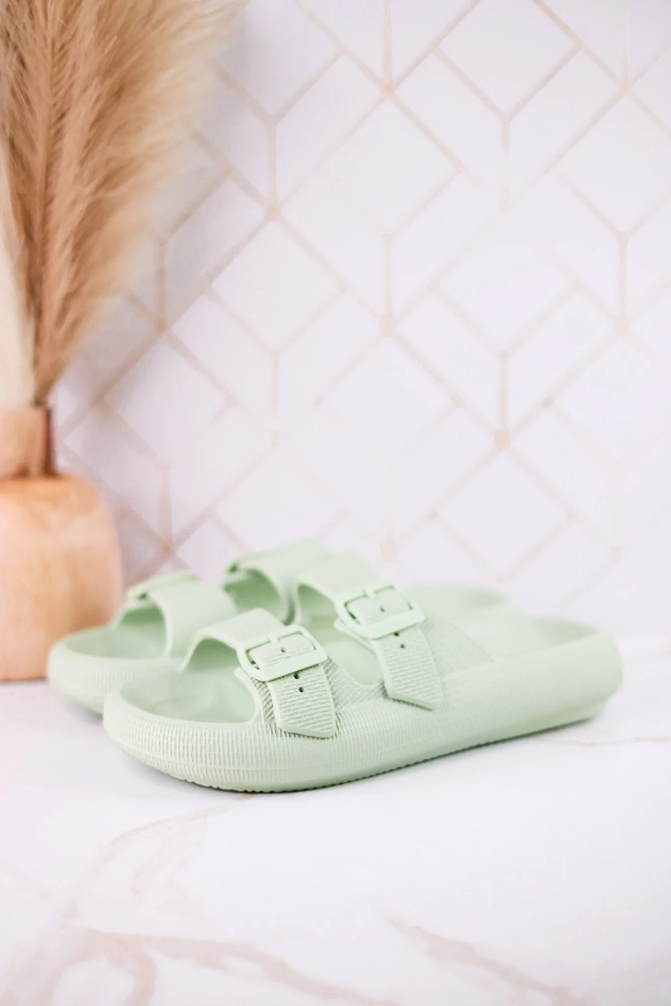 Light Green Cushioned Waterproof Sandals FINAL SALE - Image 2