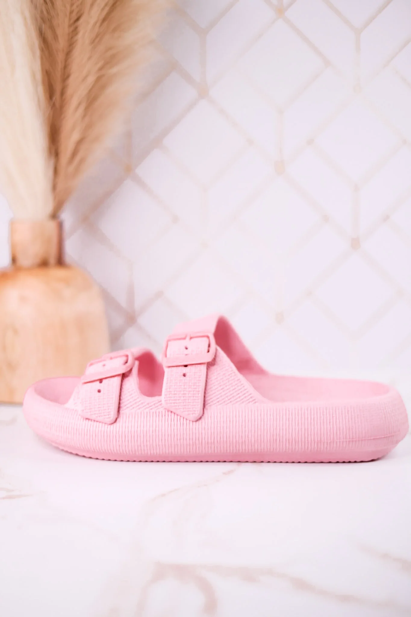 Light Pink Cushioned Waterproof Slides FINAL SALE - Image 5