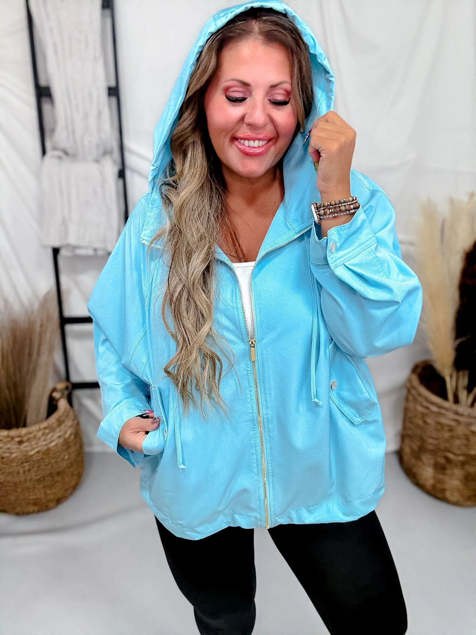 Long Sleeve Solid A-Line Zip Up Hoodie Jacket (5 Colors) FINAL SALE - Image 8