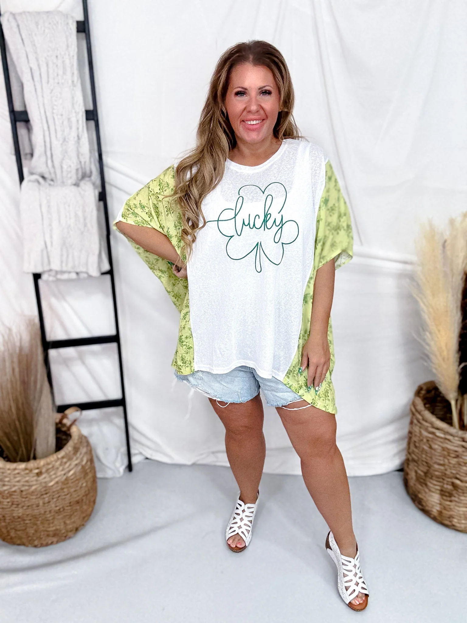 Lucky Clover Poncho Style Top FINAL SALE - Image 2