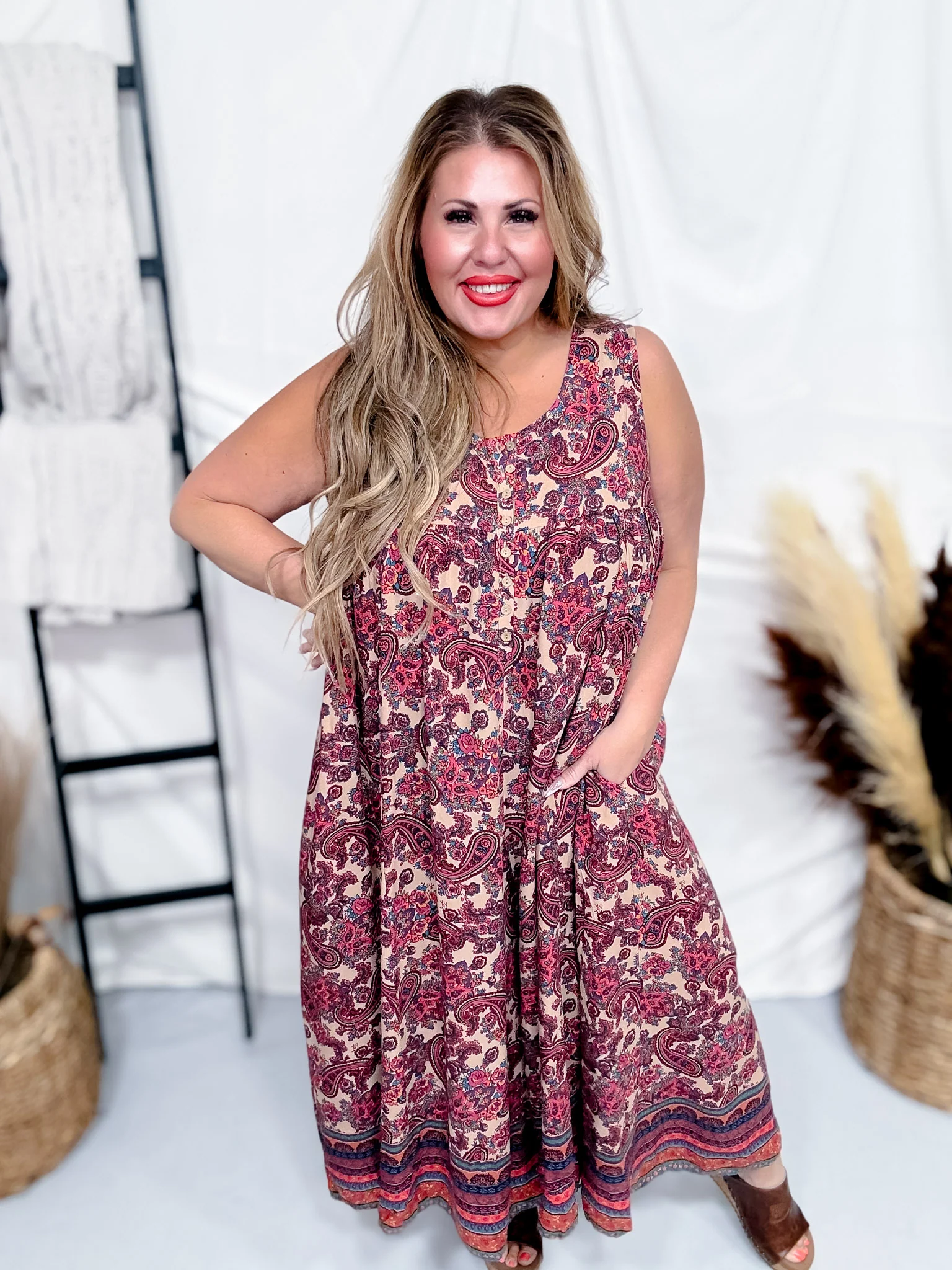 Paisley Print Wide Leg Jumpsuit FINAL SALE