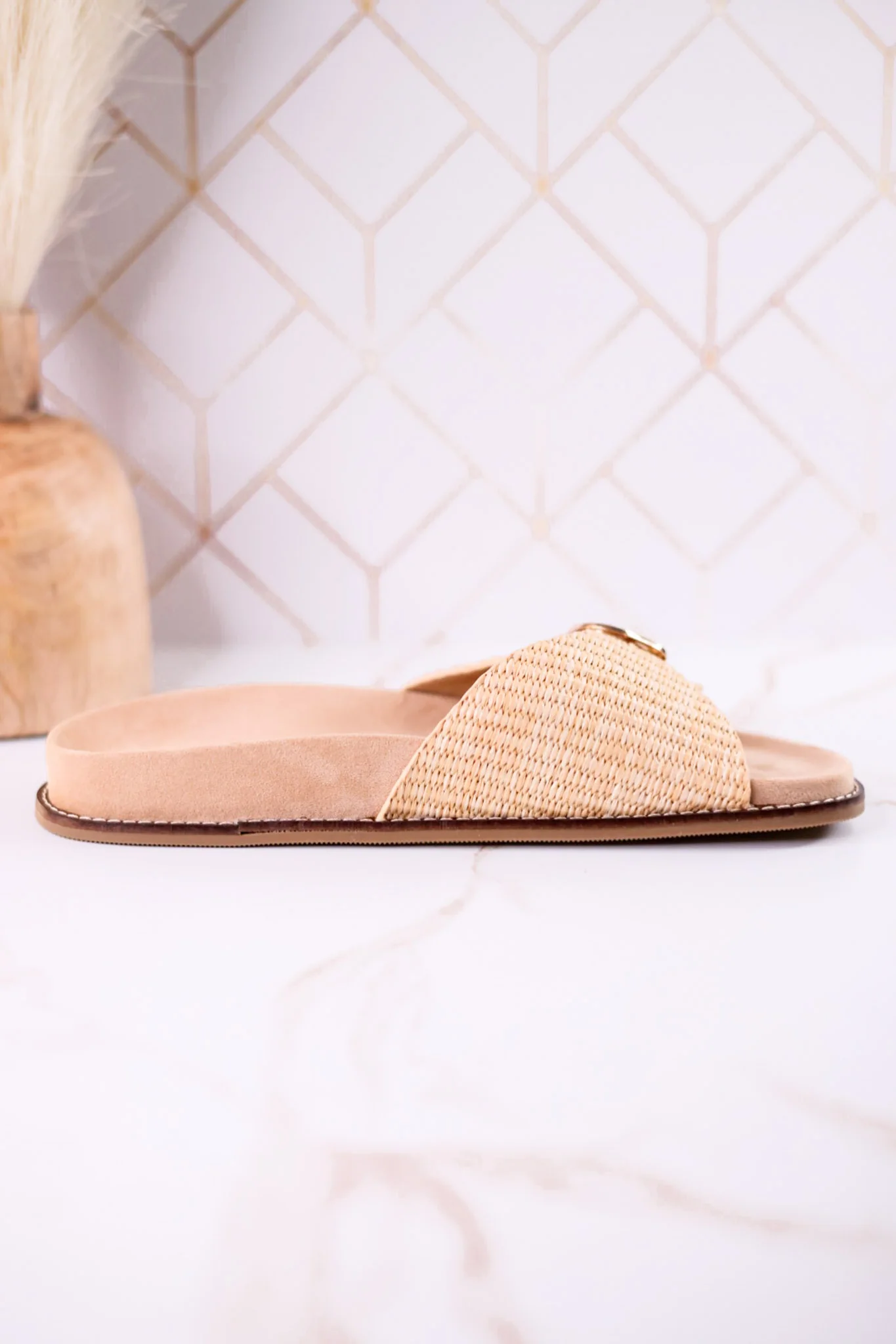 "Passport" Raffia Sandals With Buckle Strap FINAL SALE - Image 8