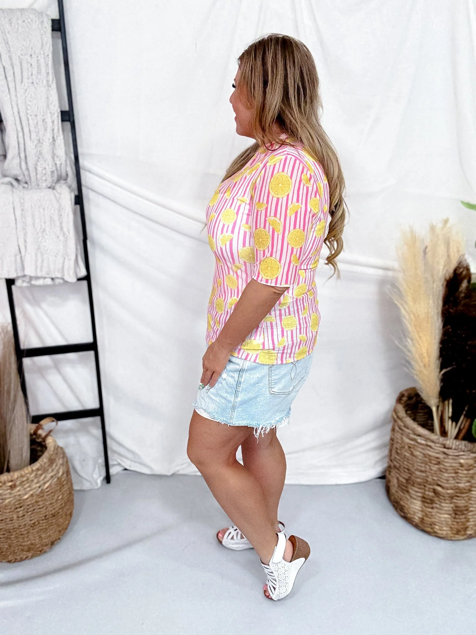 Pink Lemonade Short Sleeve Mesh Top FINAL SALE - Image 8