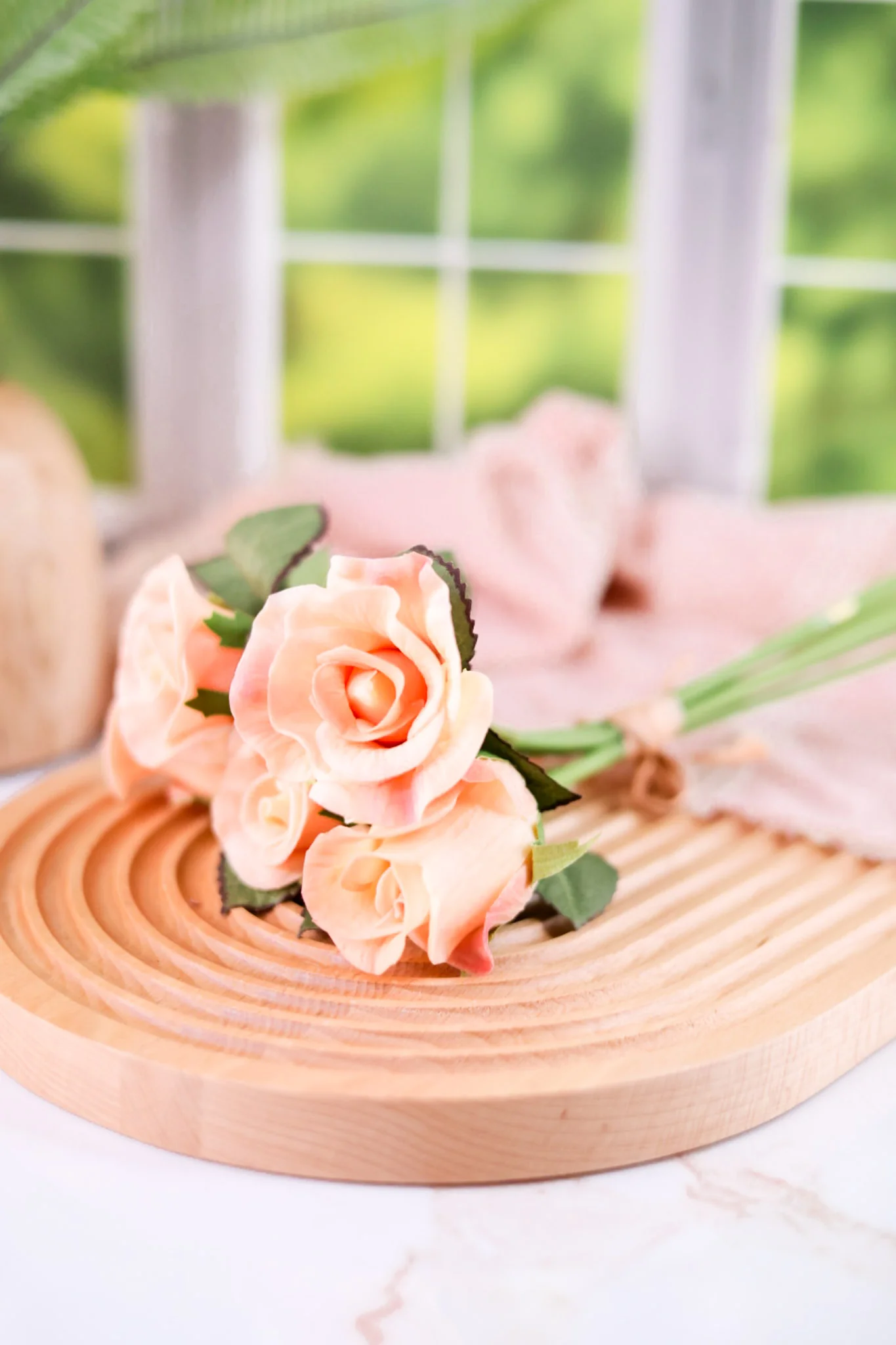 Real Touch 10" Rose Bundle in Soft Peach FINAL SALE - Image 3