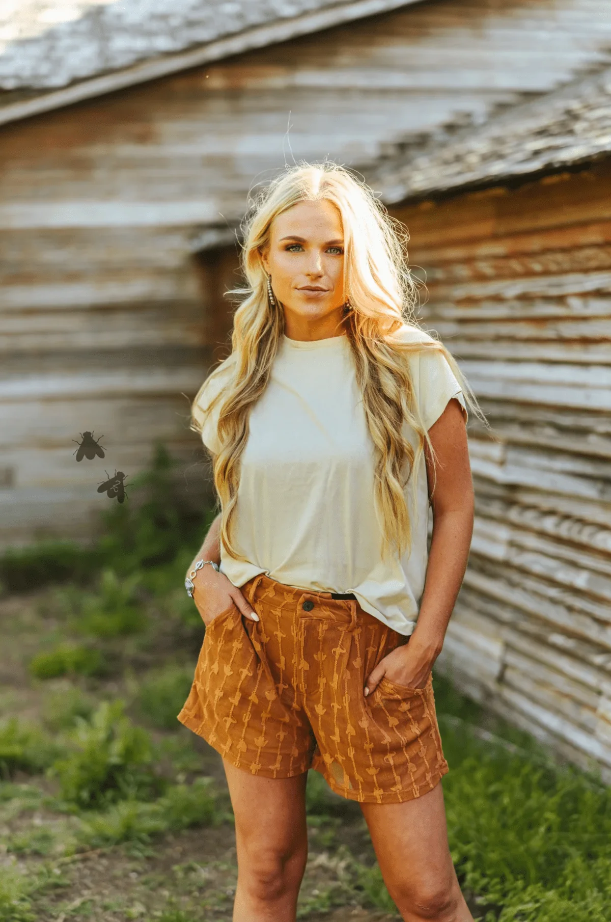 Rustic Saddle Colored Western Mesh Shorts W/ Side Pockets FINAL SALE - Image 9