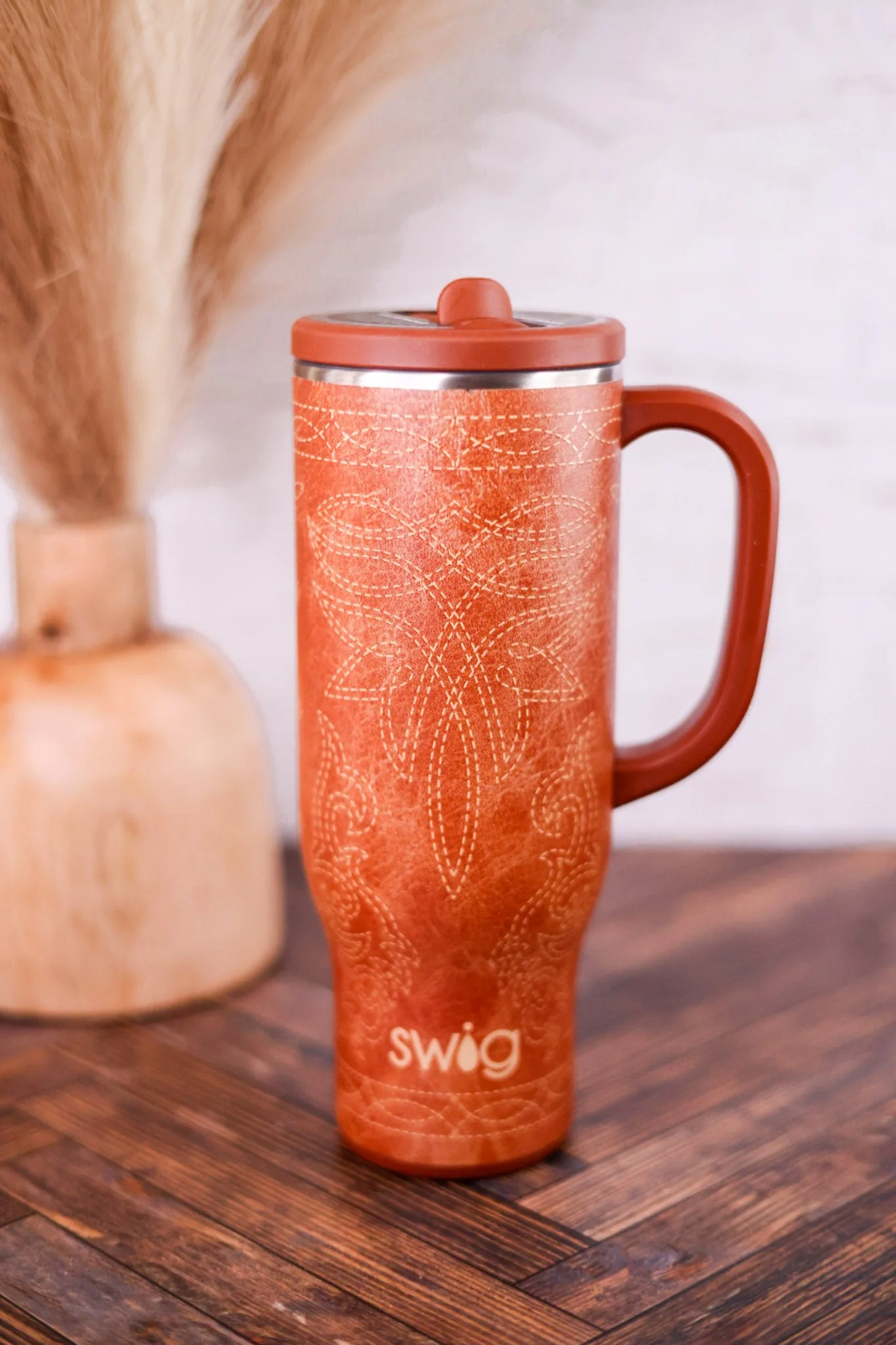 Saddle Stitch Cognac 30oz Mega Mug - Image 4
